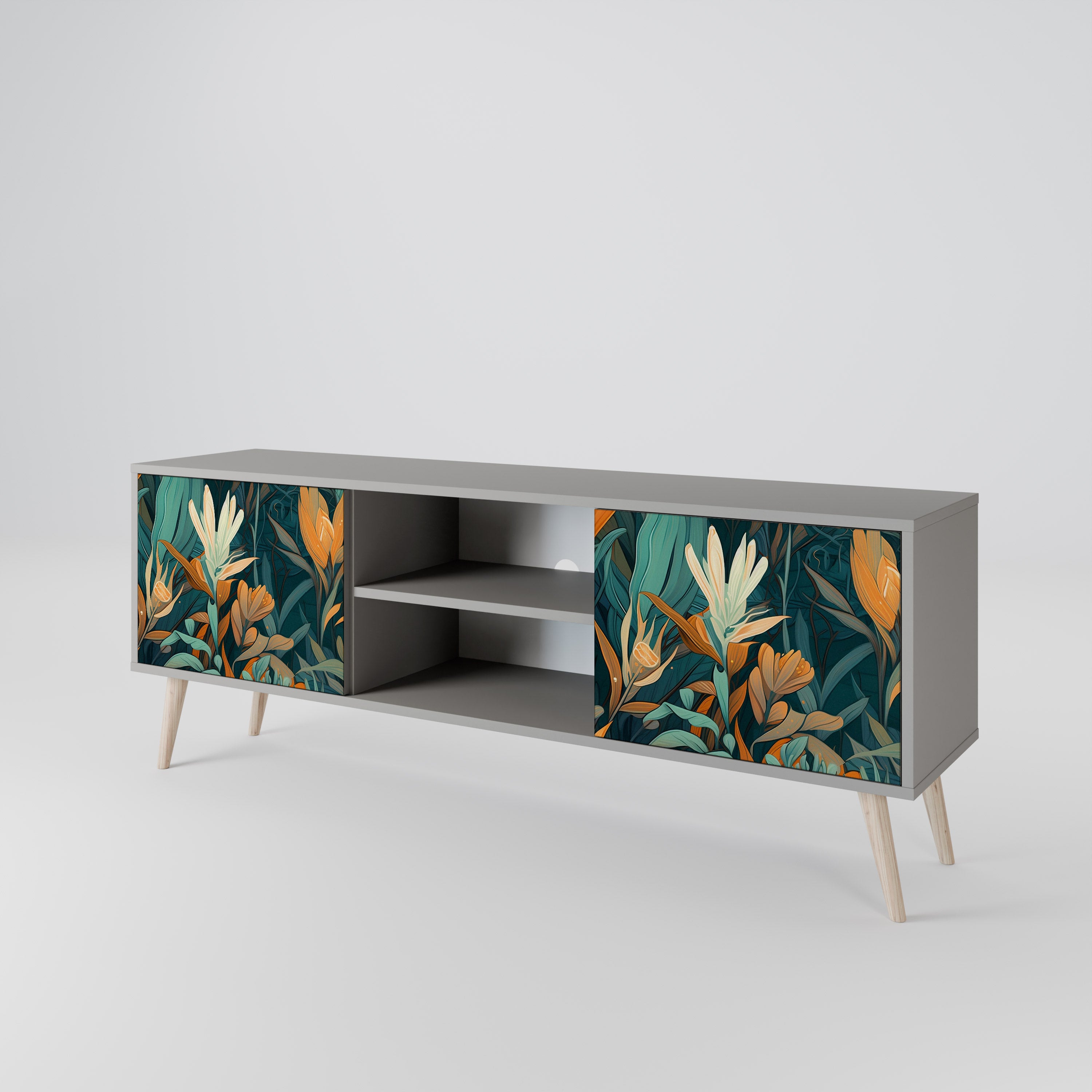 FLORAL SERENITY 2-Door TV Cabinet