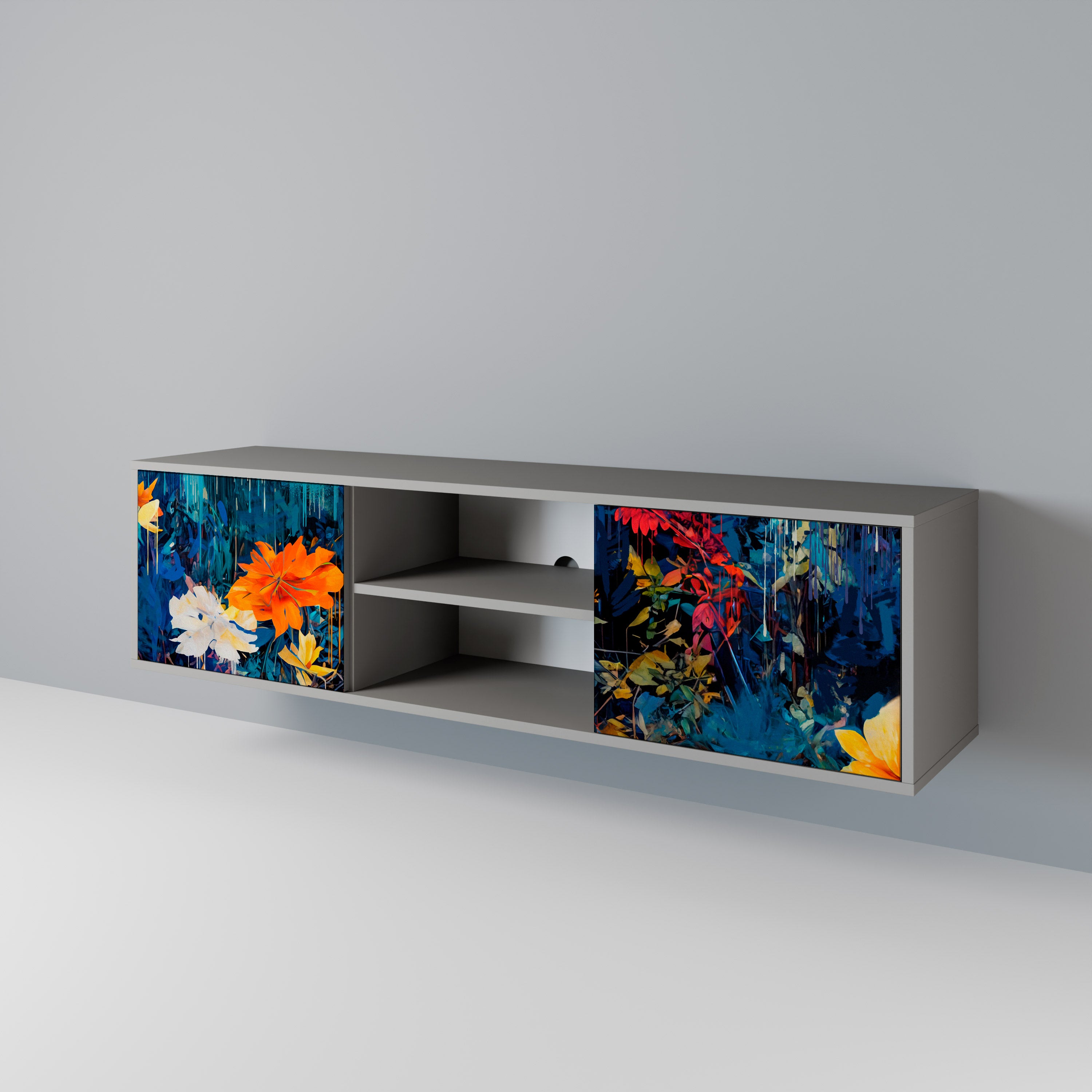 MIDNIGHT BLOSSOM 2-Door TV Cabinet