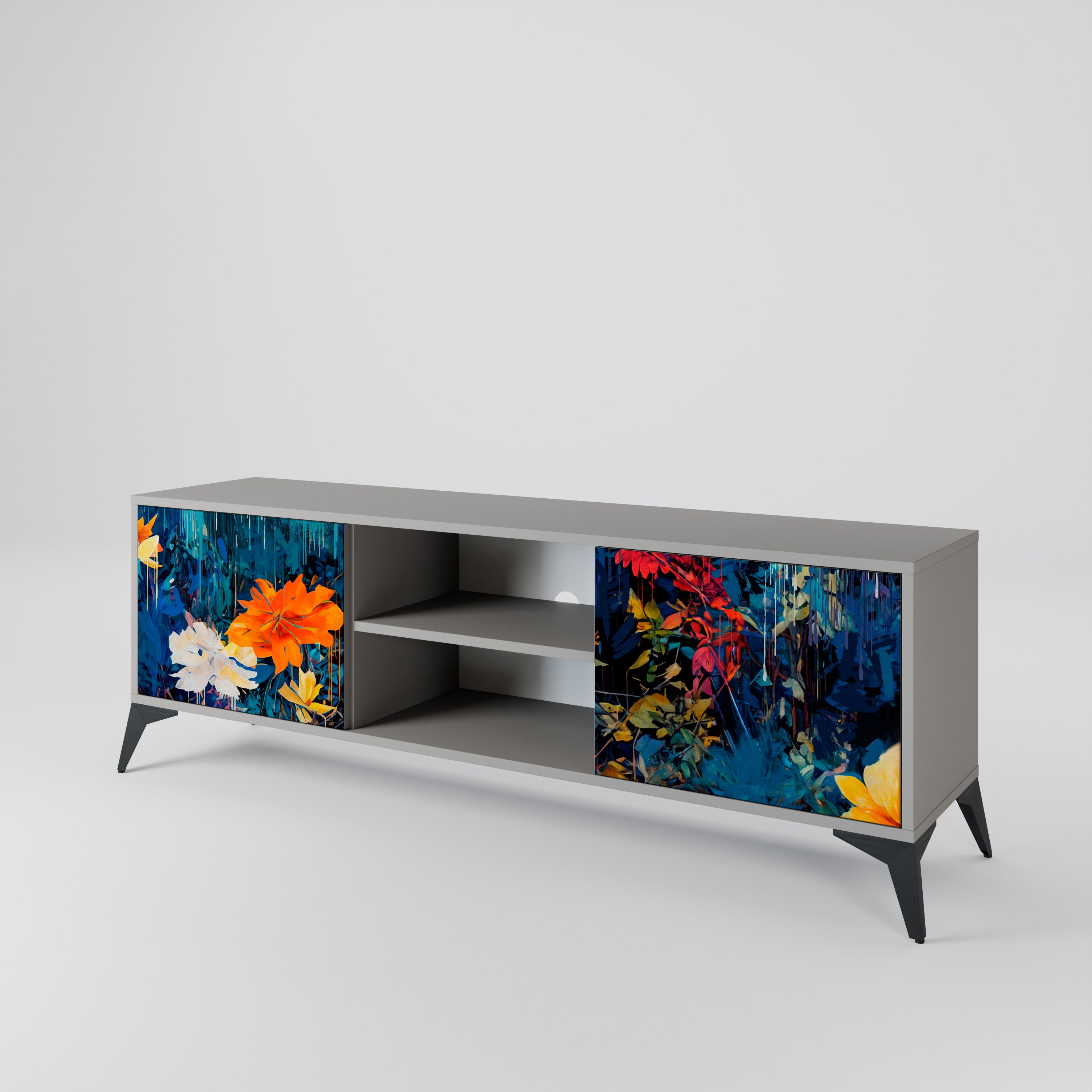 MIDNIGHT BLOSSOM 2-Door TV Cabinet