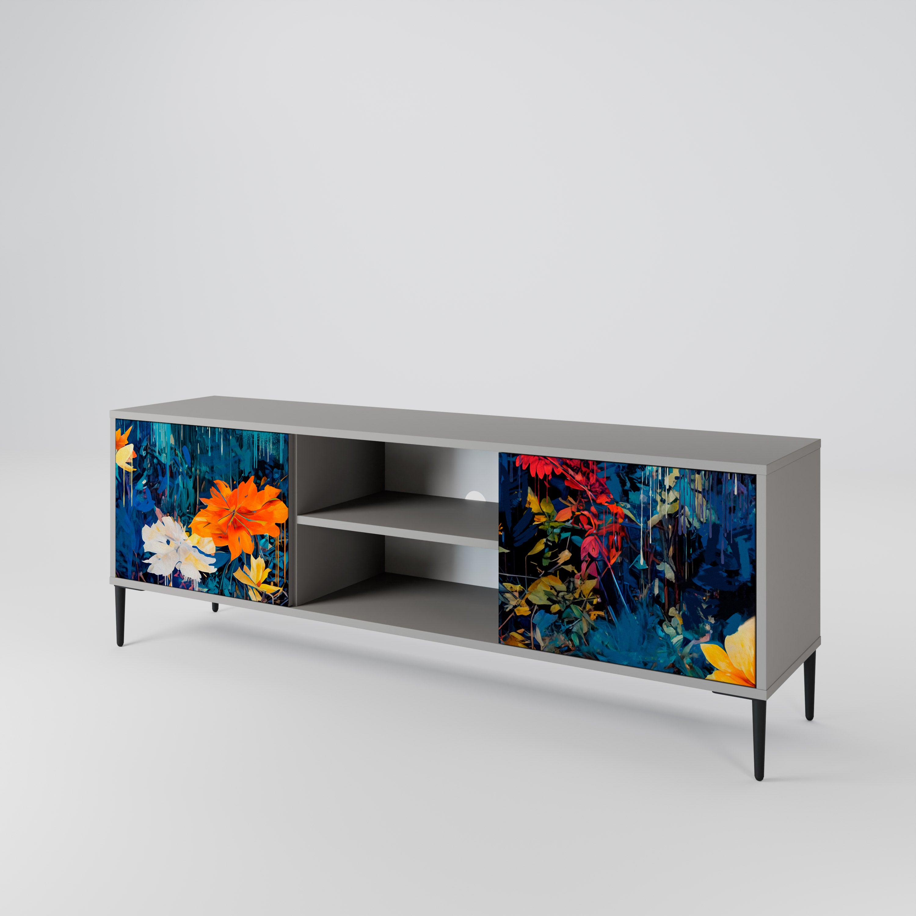 MIDNIGHT BLOSSOM 2-Door TV Cabinet