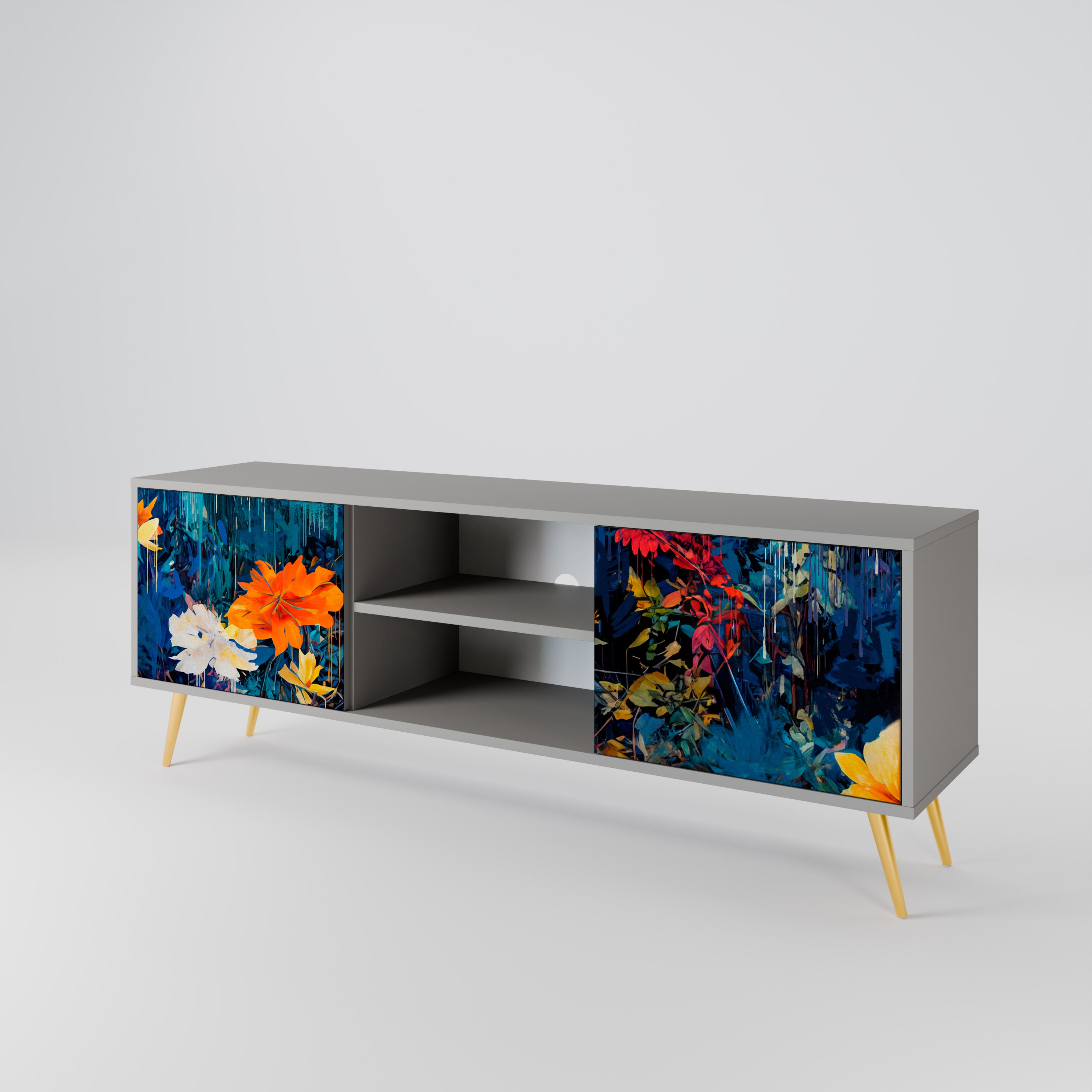 MIDNIGHT BLOSSOM 2-Door TV Cabinet