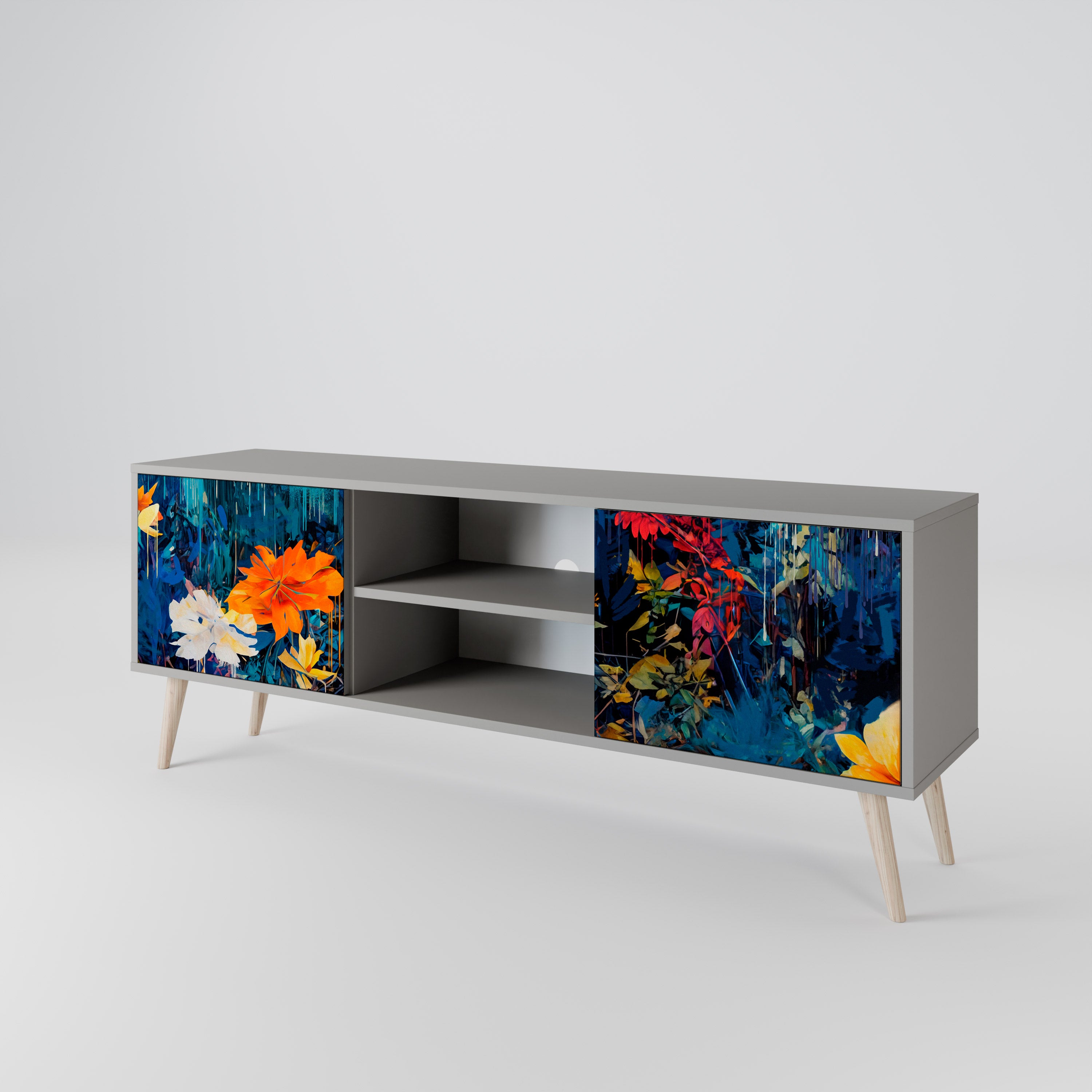 MIDNIGHT BLOSSOM 2-Door TV Cabinet