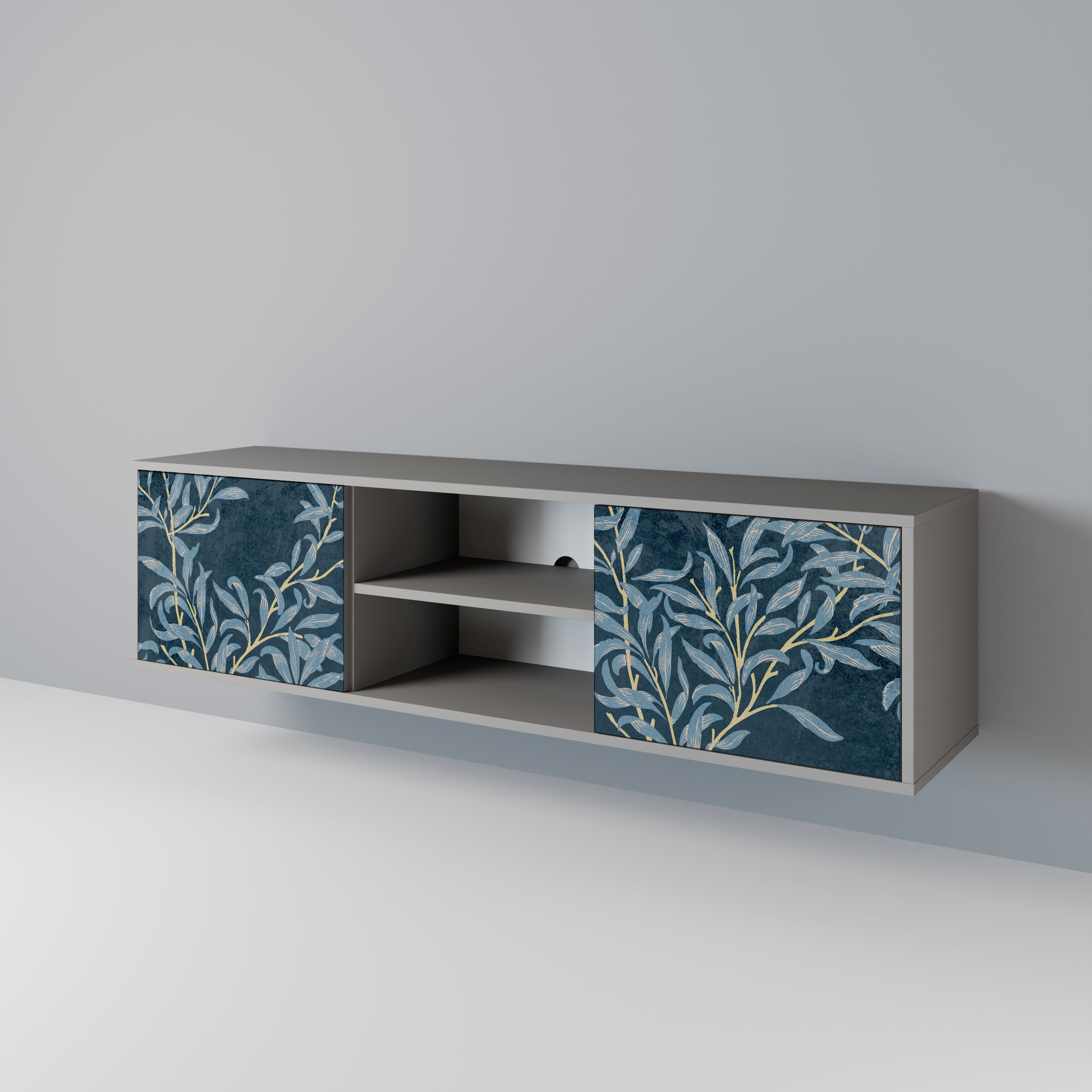 BLUE LEAVES 2-Door TV Cabinet
