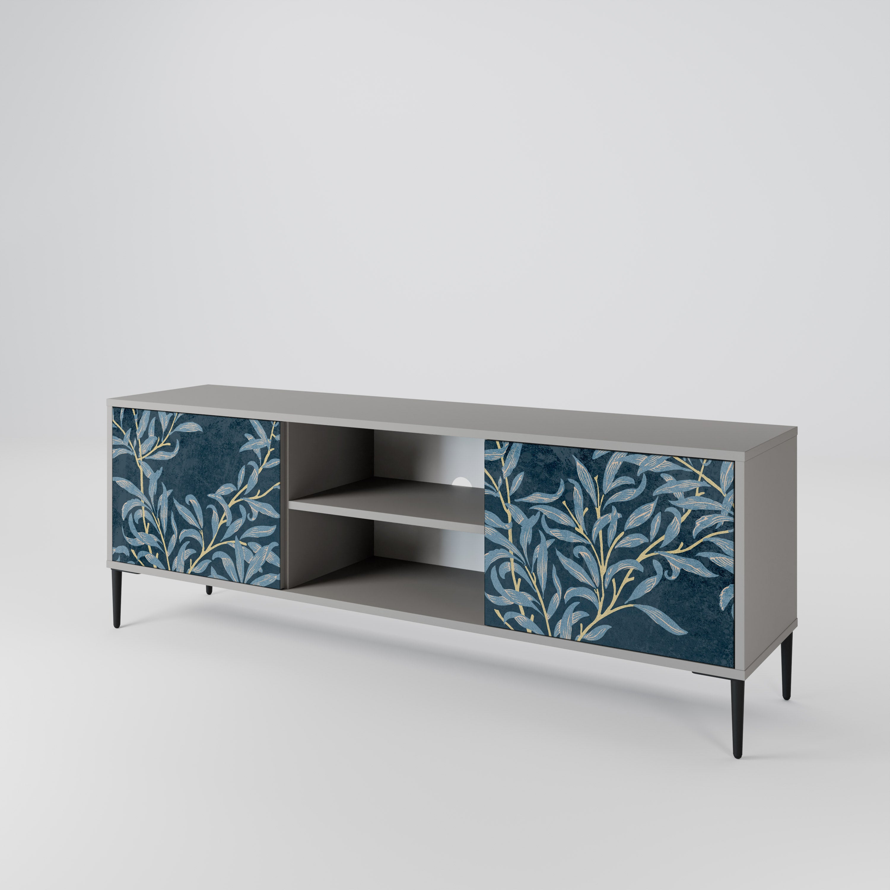 BLUE LEAVES 2-Door TV Cabinet