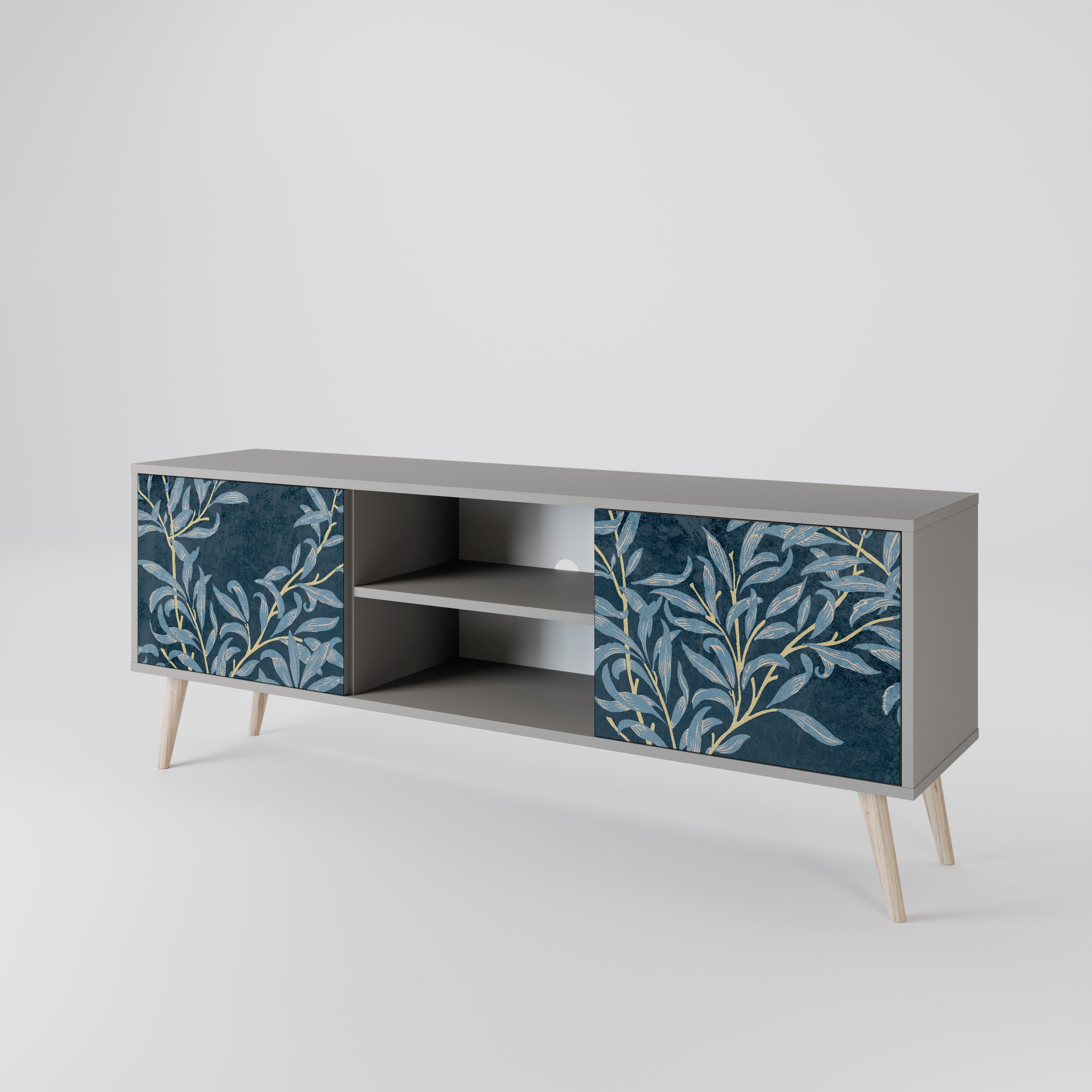 BLUE LEAVES 2-Door TV Cabinet