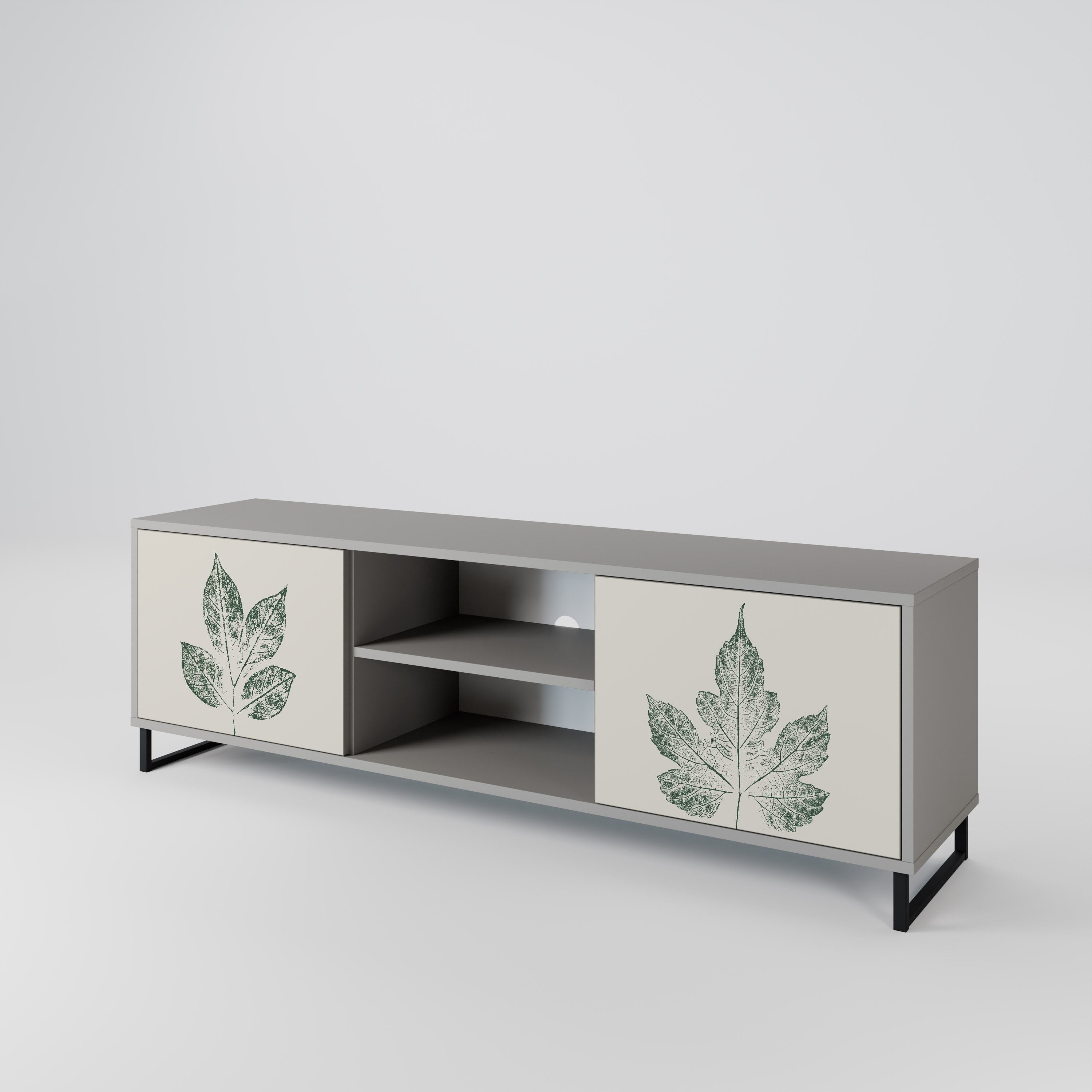 GREEN LEAFY STAMPS 2-Door TV Cabinet