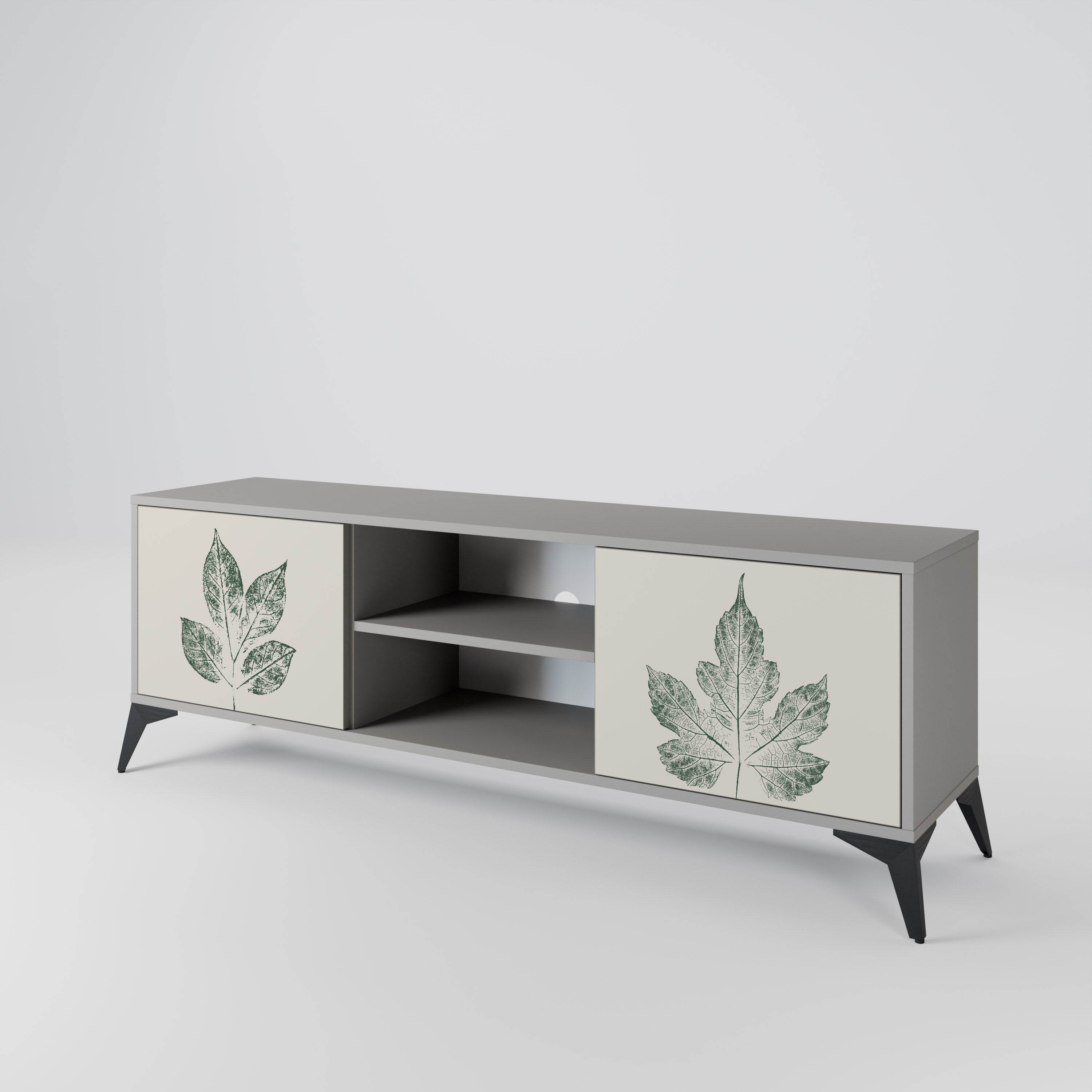 GREEN LEAFY STAMPS 2-Door TV Cabinet