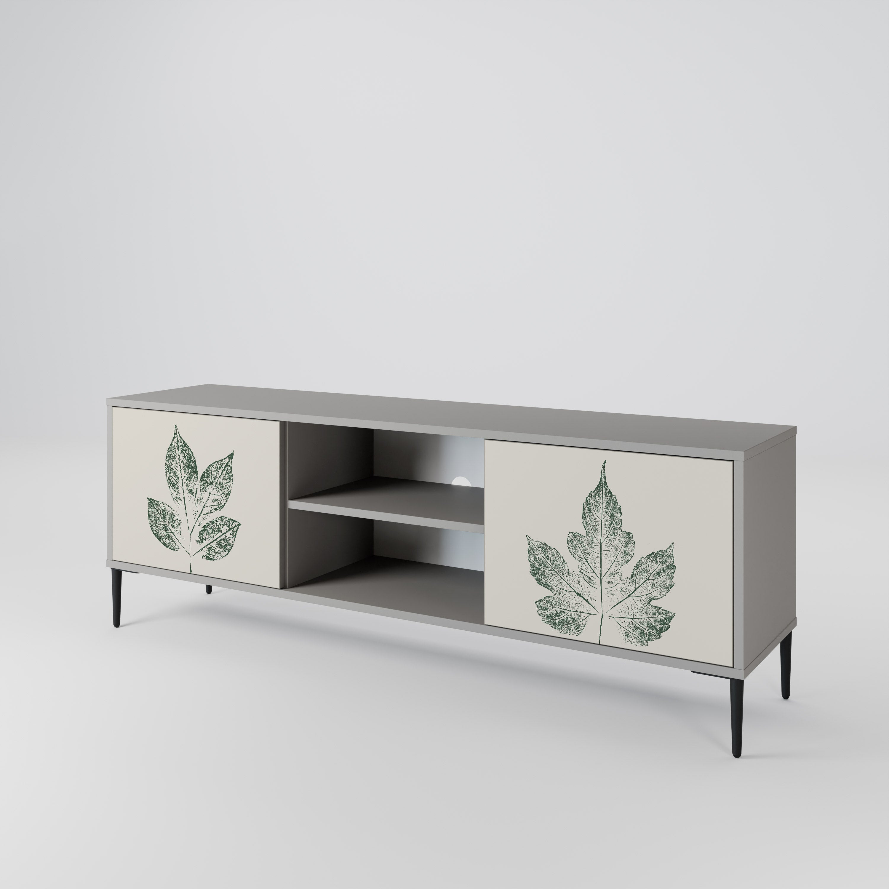 GREEN LEAFY STAMPS 2-Door TV Cabinet