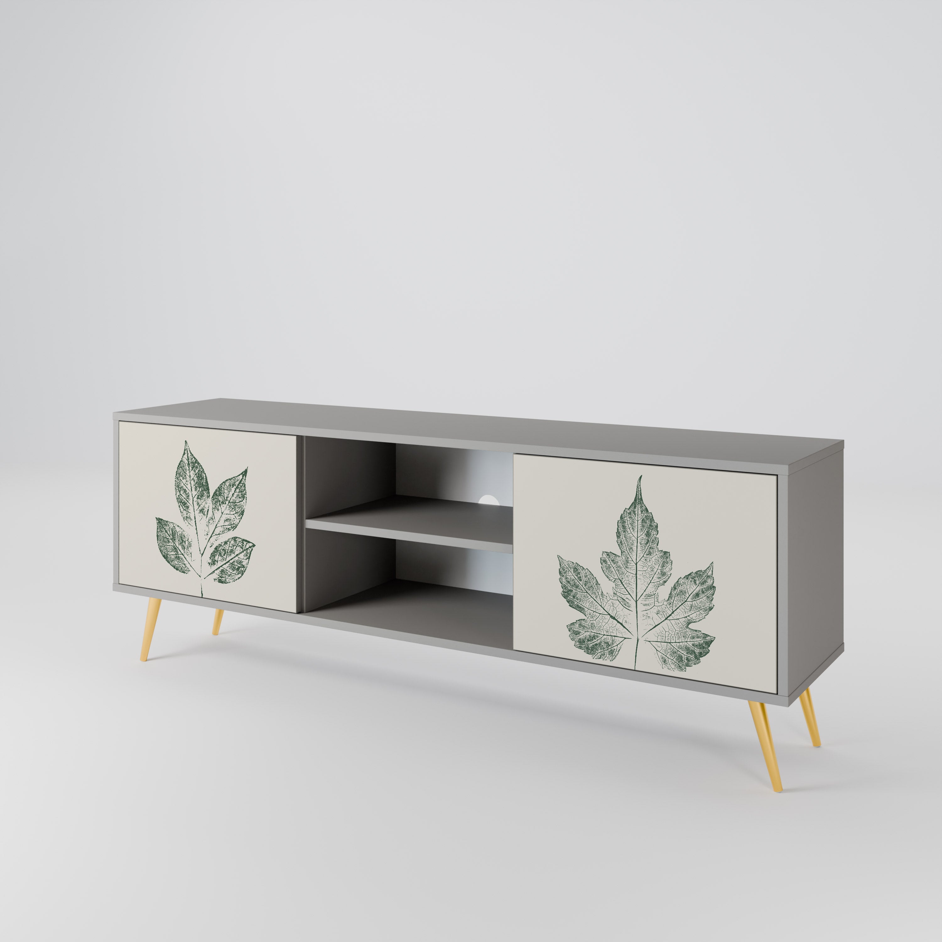 GREEN LEAFY STAMPS 2-Door TV Cabinet