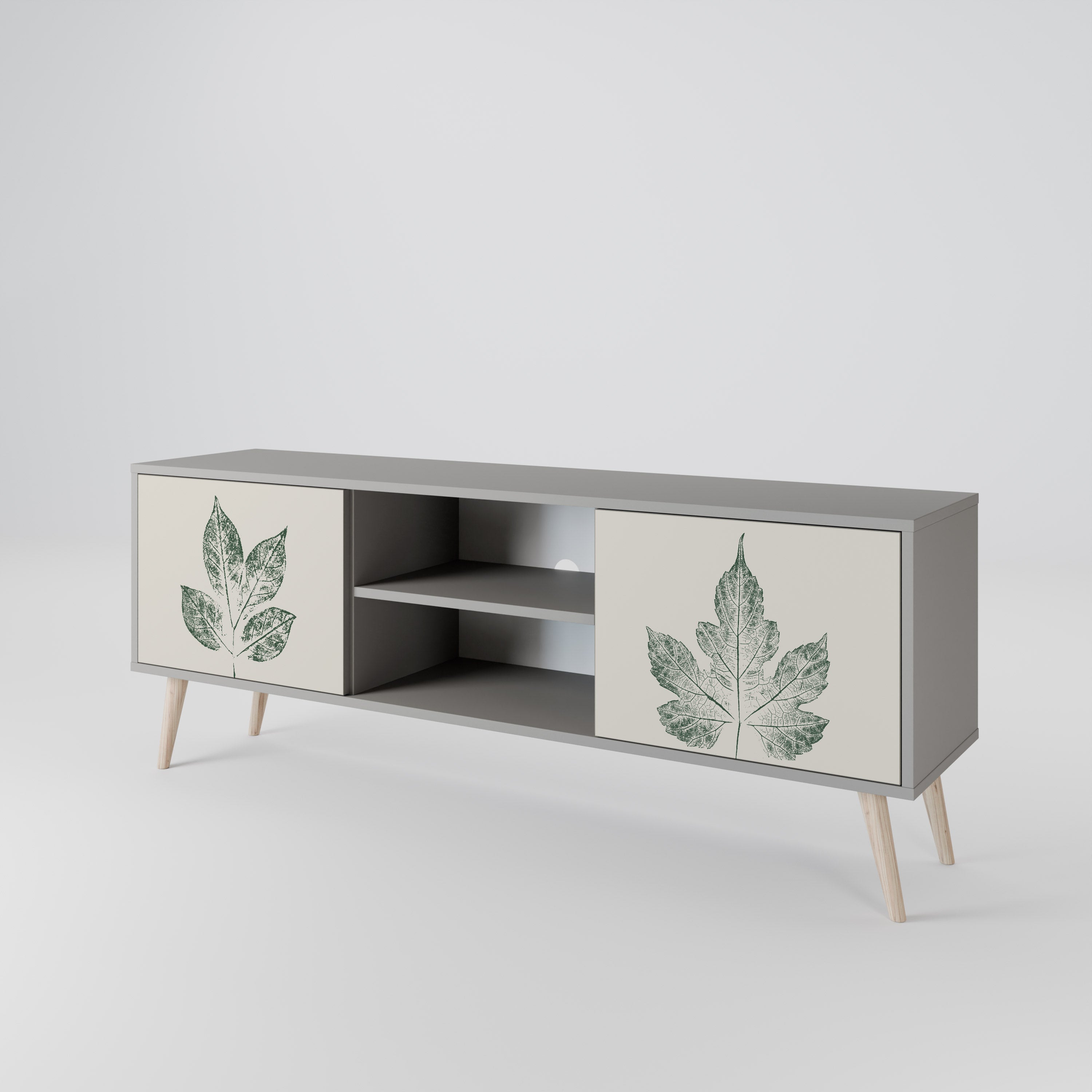 GREEN LEAFY STAMPS 2-Door TV Cabinet