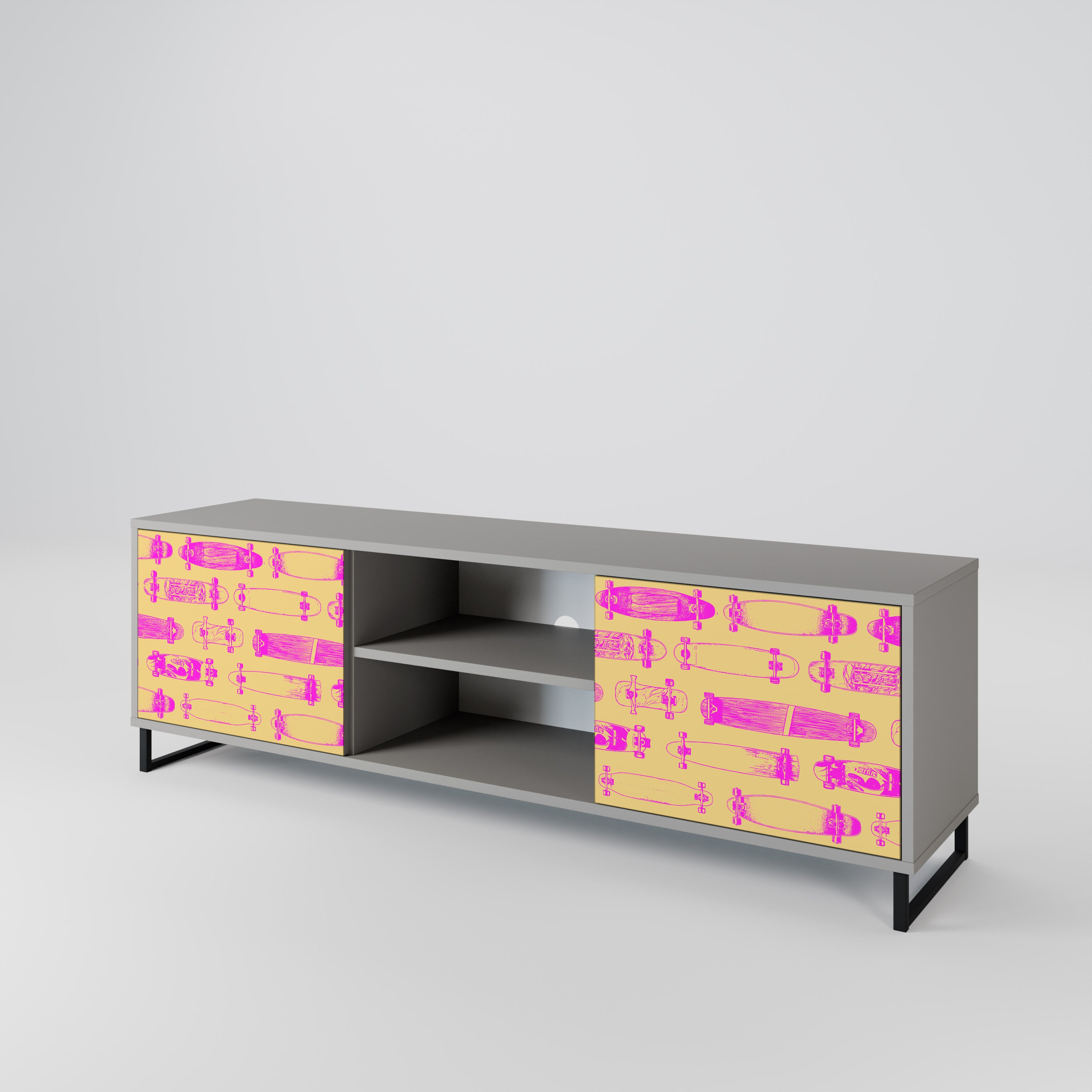 SKATEBOARD ARTISTRY 2-Door TV Cabinet