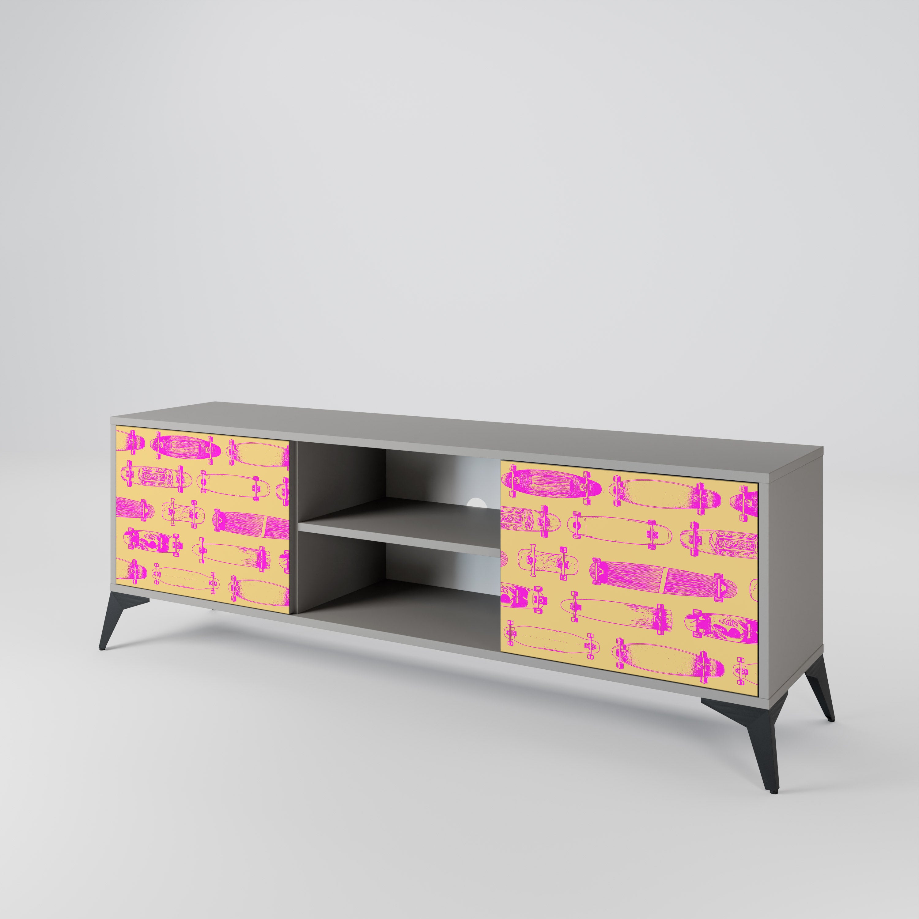 SKATEBOARD ARTISTRY 2-Door TV Cabinet