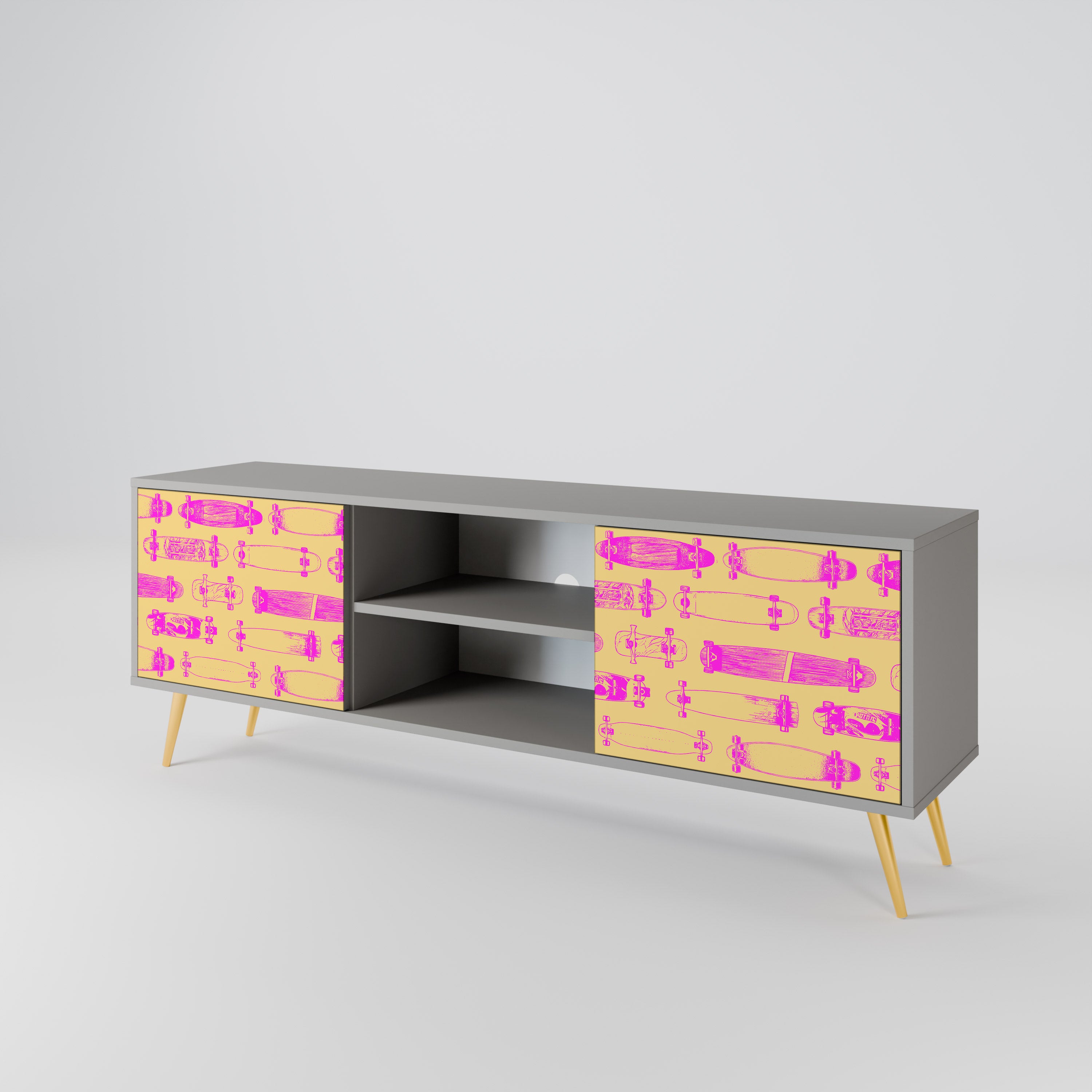 SKATEBOARD ARTISTRY 2-Door TV Cabinet