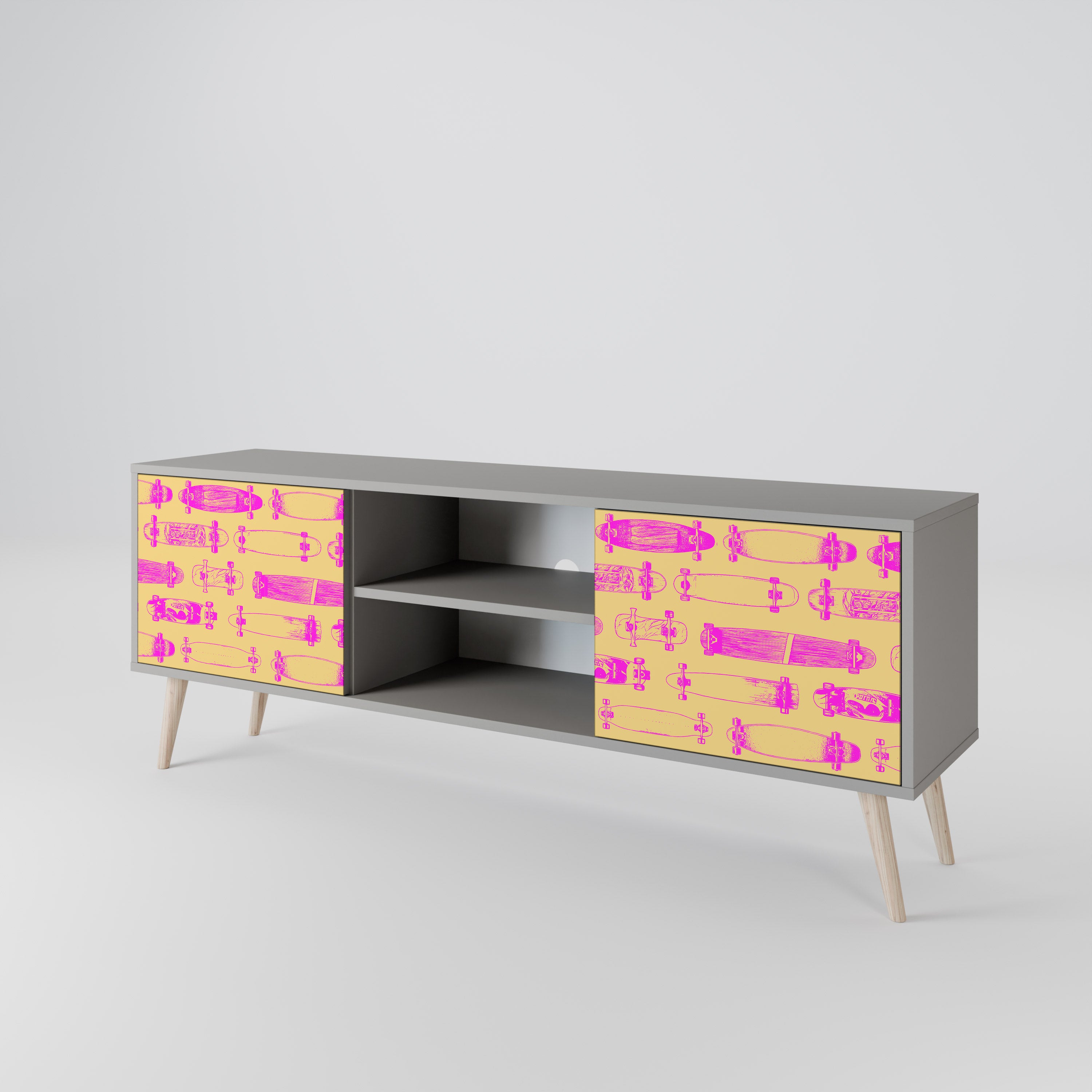 SKATEBOARD ARTISTRY 2-Door TV Cabinet