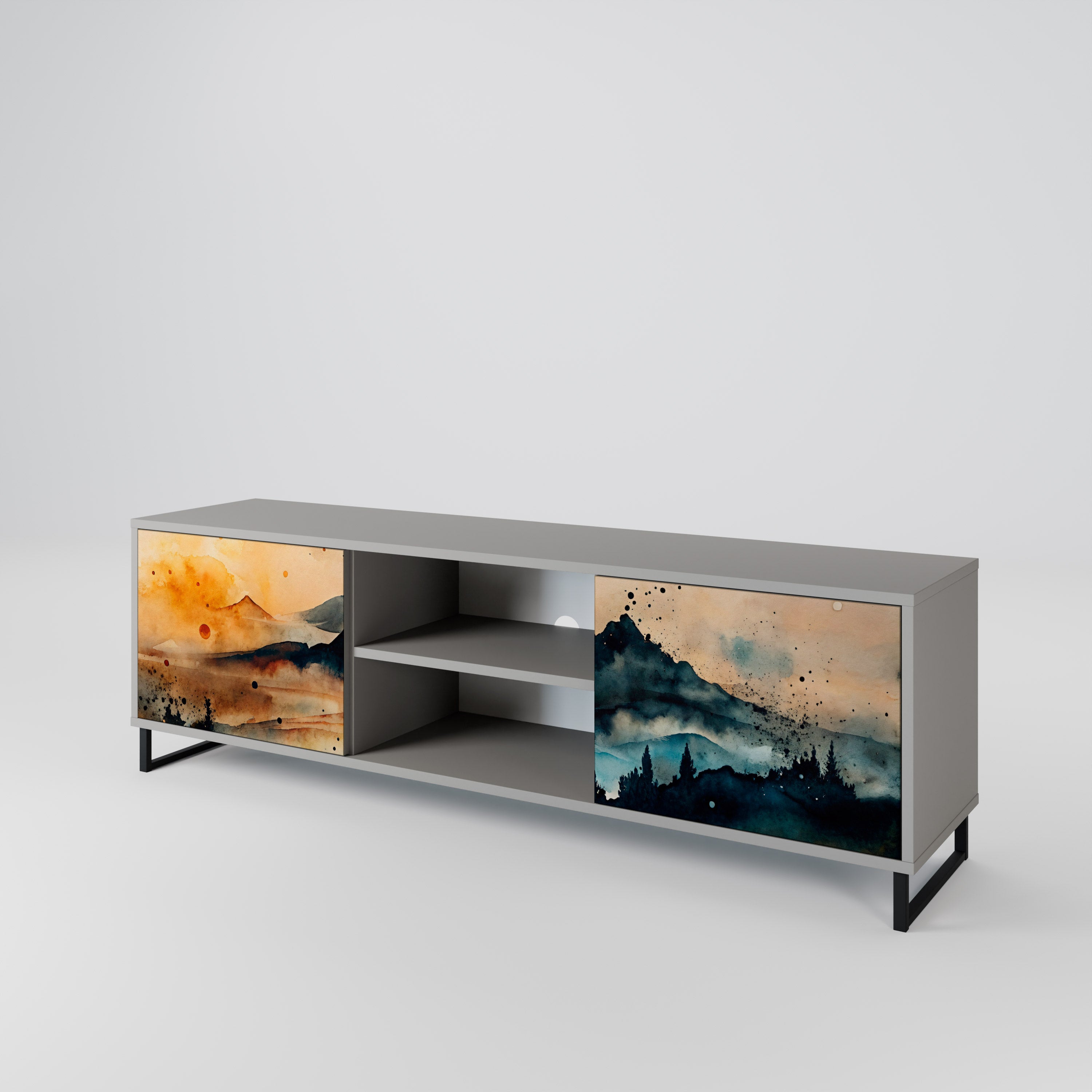 OMINOUS MOUNTAINS 2-Door TV Cabinet