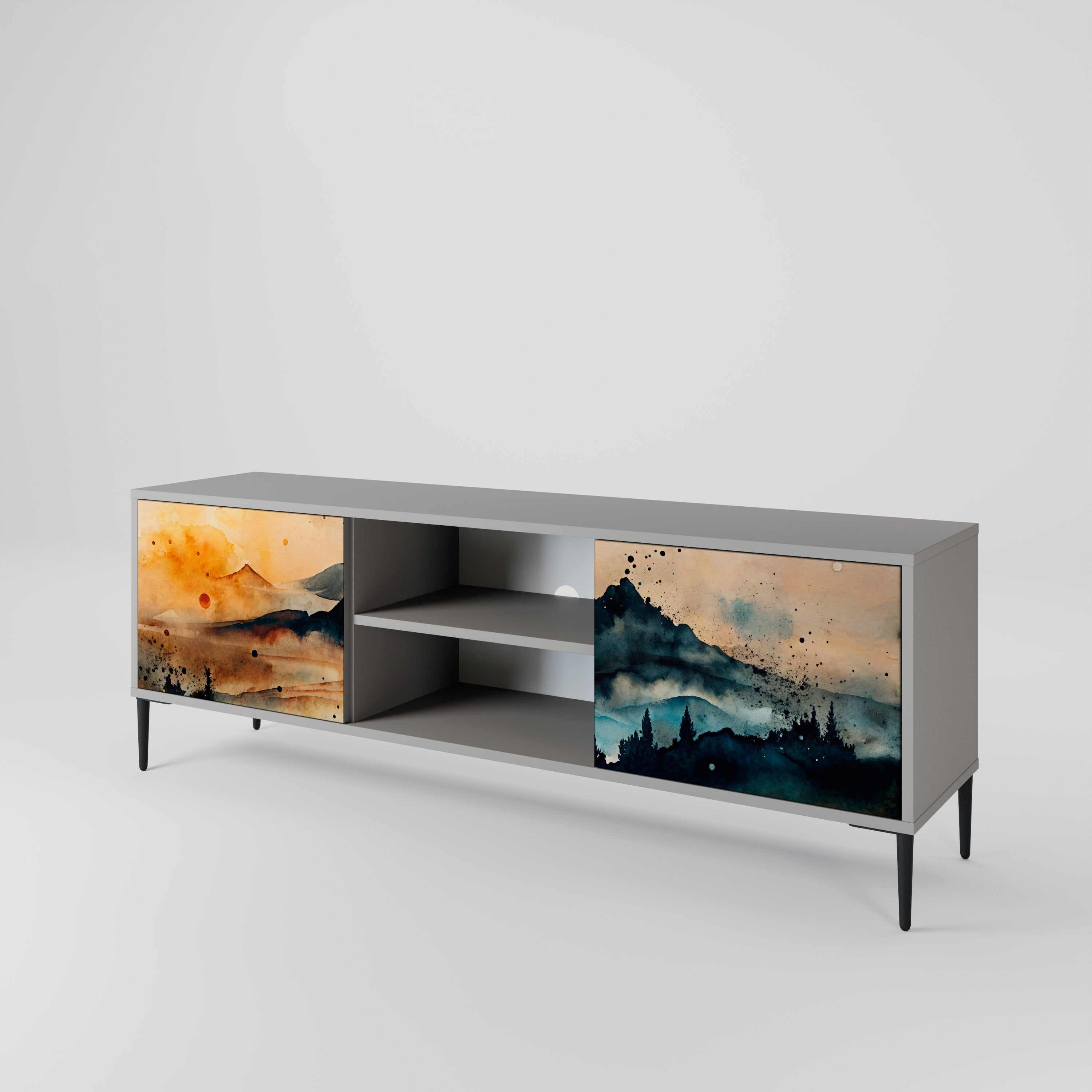 OMINOUS MOUNTAINS 2-Door TV Cabinet