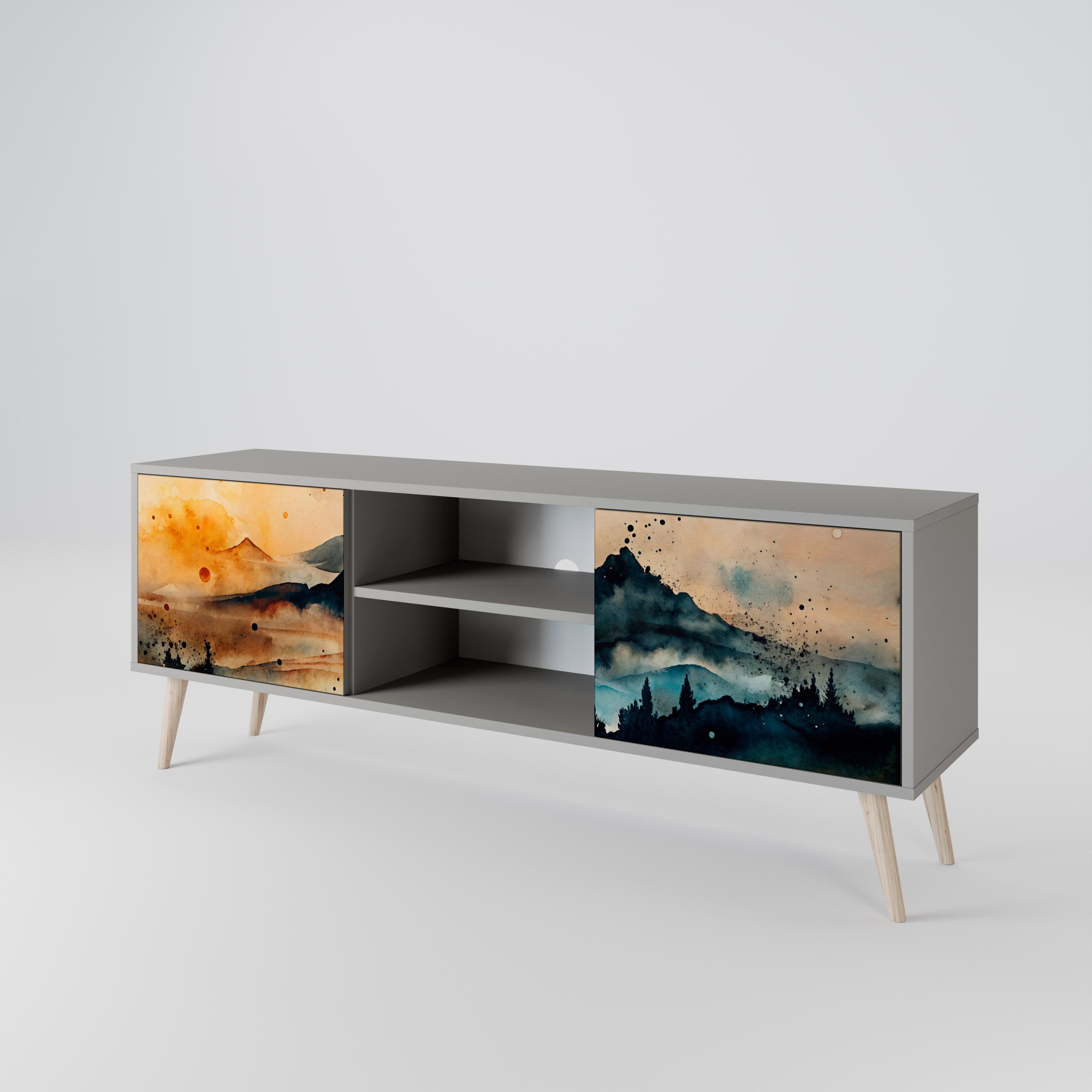 OMINOUS MOUNTAINS 2-Door TV Cabinet