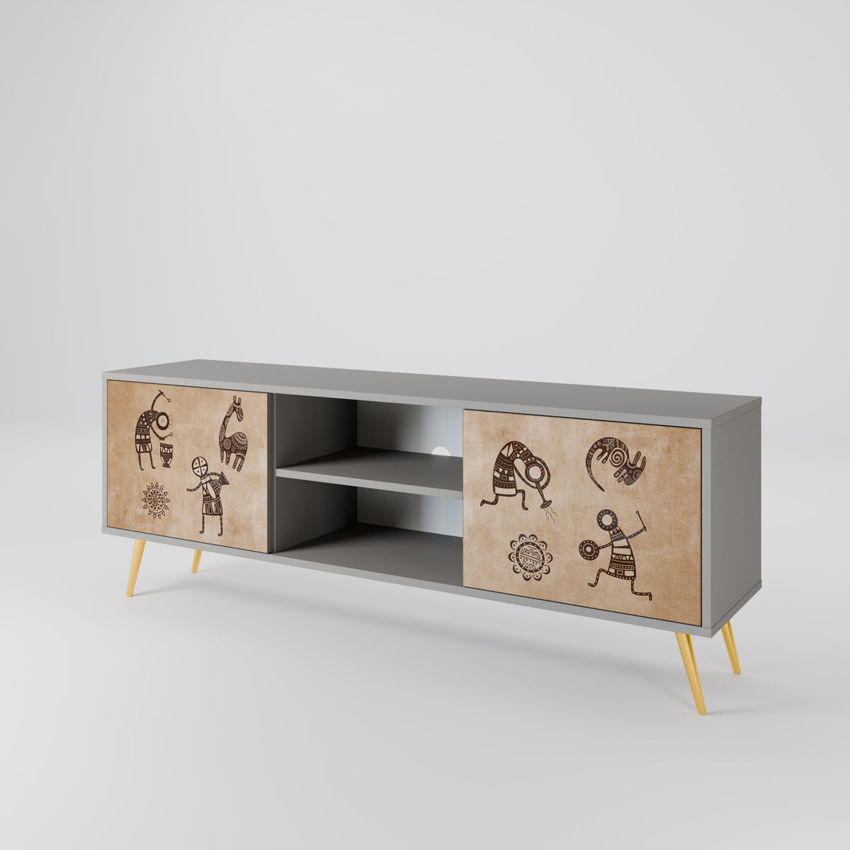 AFRICAN STYLE Dvoudveřový TV stolek