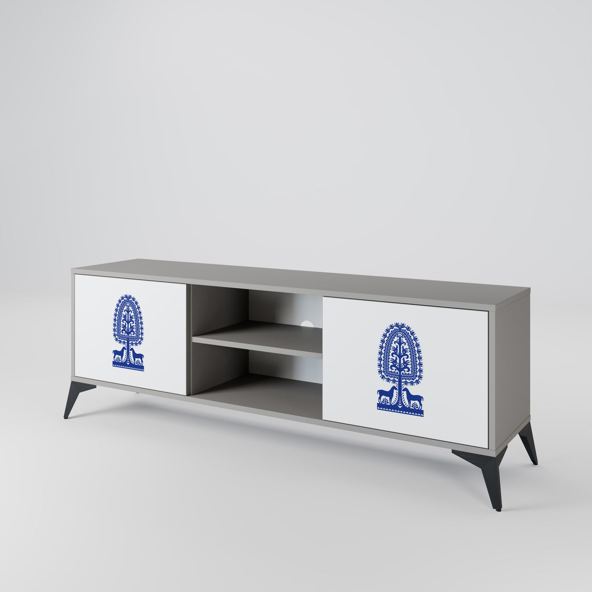 POLISH FOLK ART Dvoudveřový TV stolek