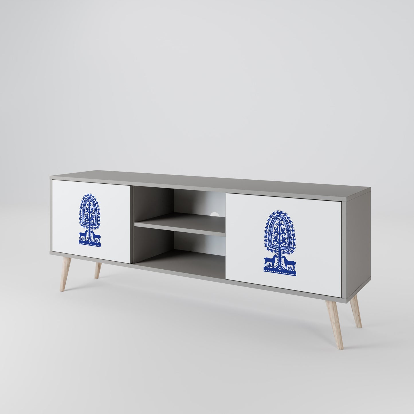 POLISH FOLK ART Dvoudveřový TV stolek