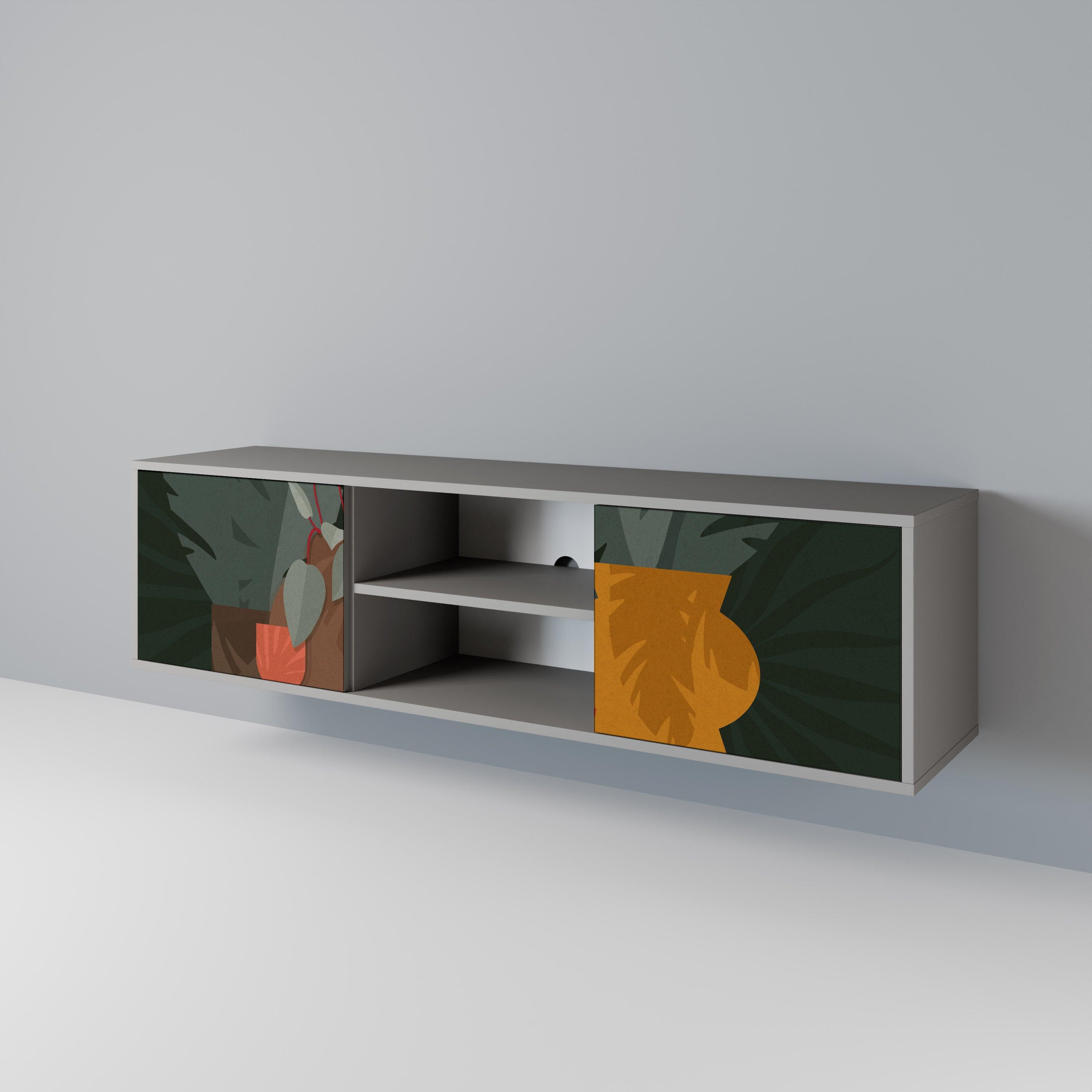 TROPICAL COMPOSITION 2-Door TV Cabinet