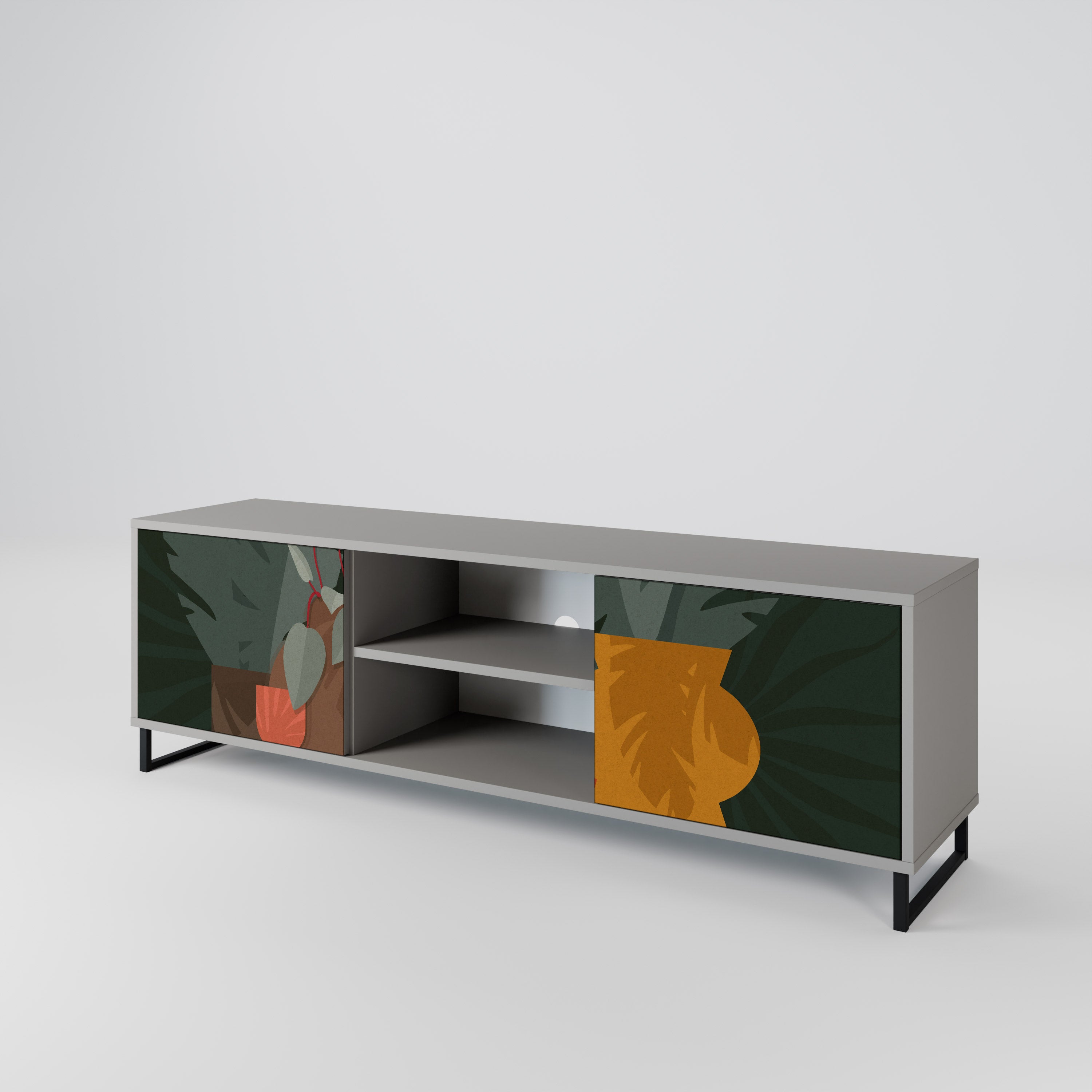 TROPICAL COMPOSITION 2-Door TV Cabinet