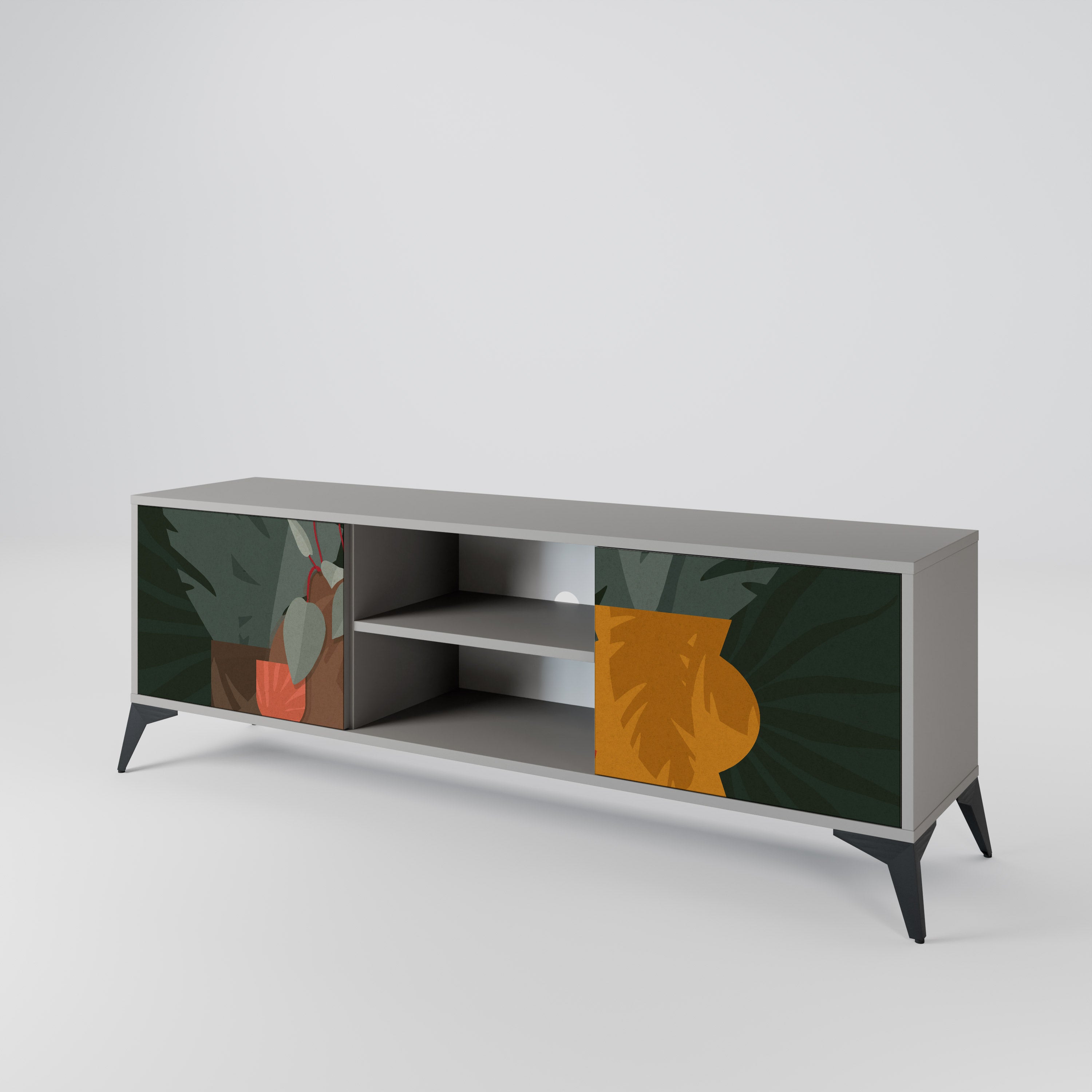 TROPICAL COMPOSITION 2-Door TV Cabinet