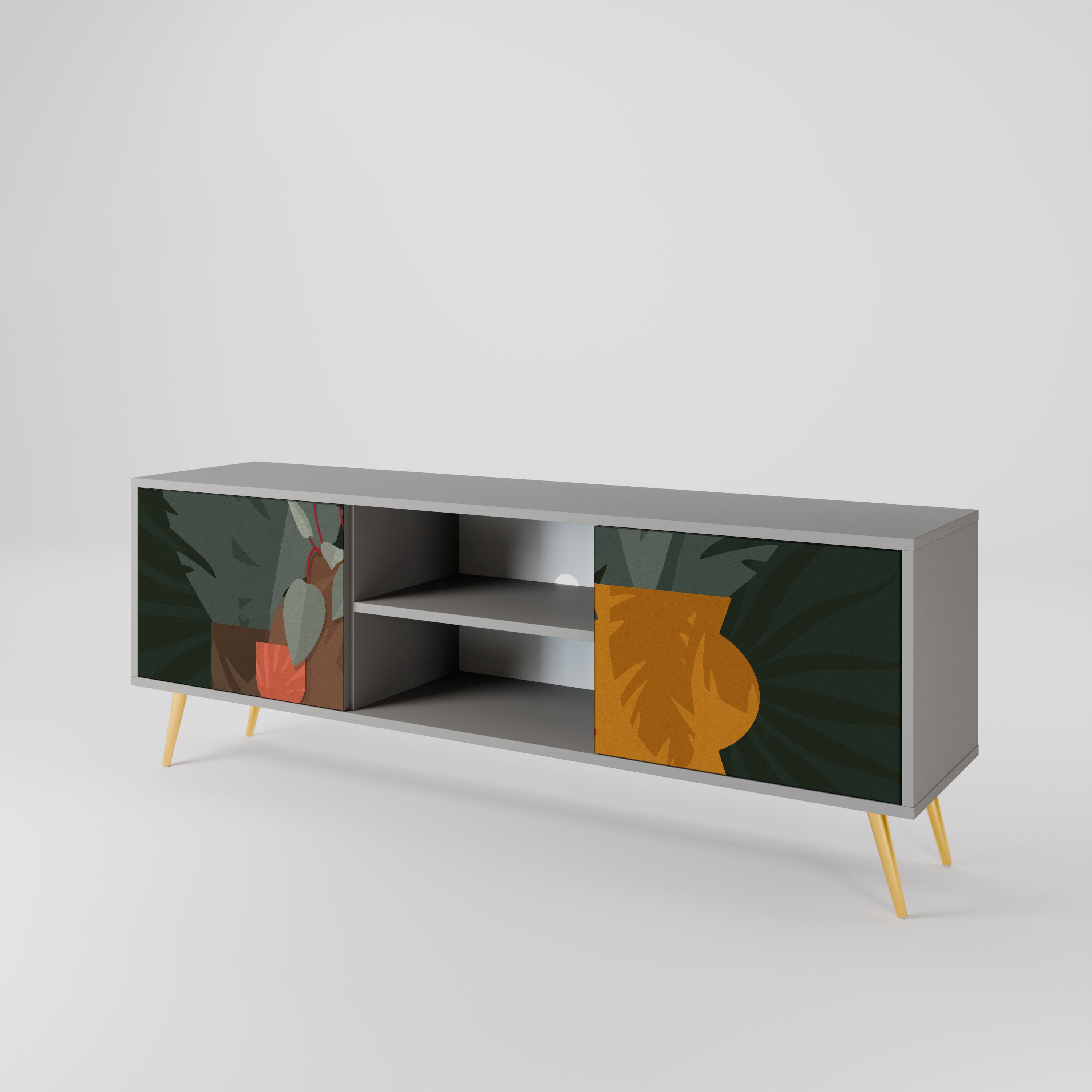 TROPICAL COMPOSITION 2-Door TV Cabinet