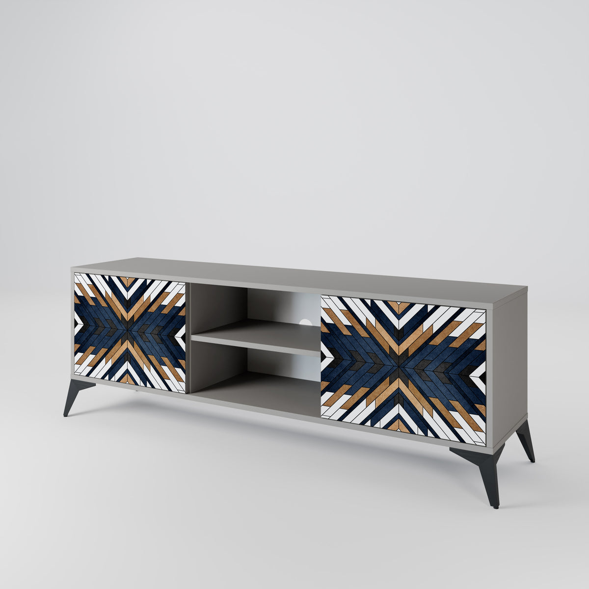 ARTFUL GEOMETRY Dvoudveřový TV stolek