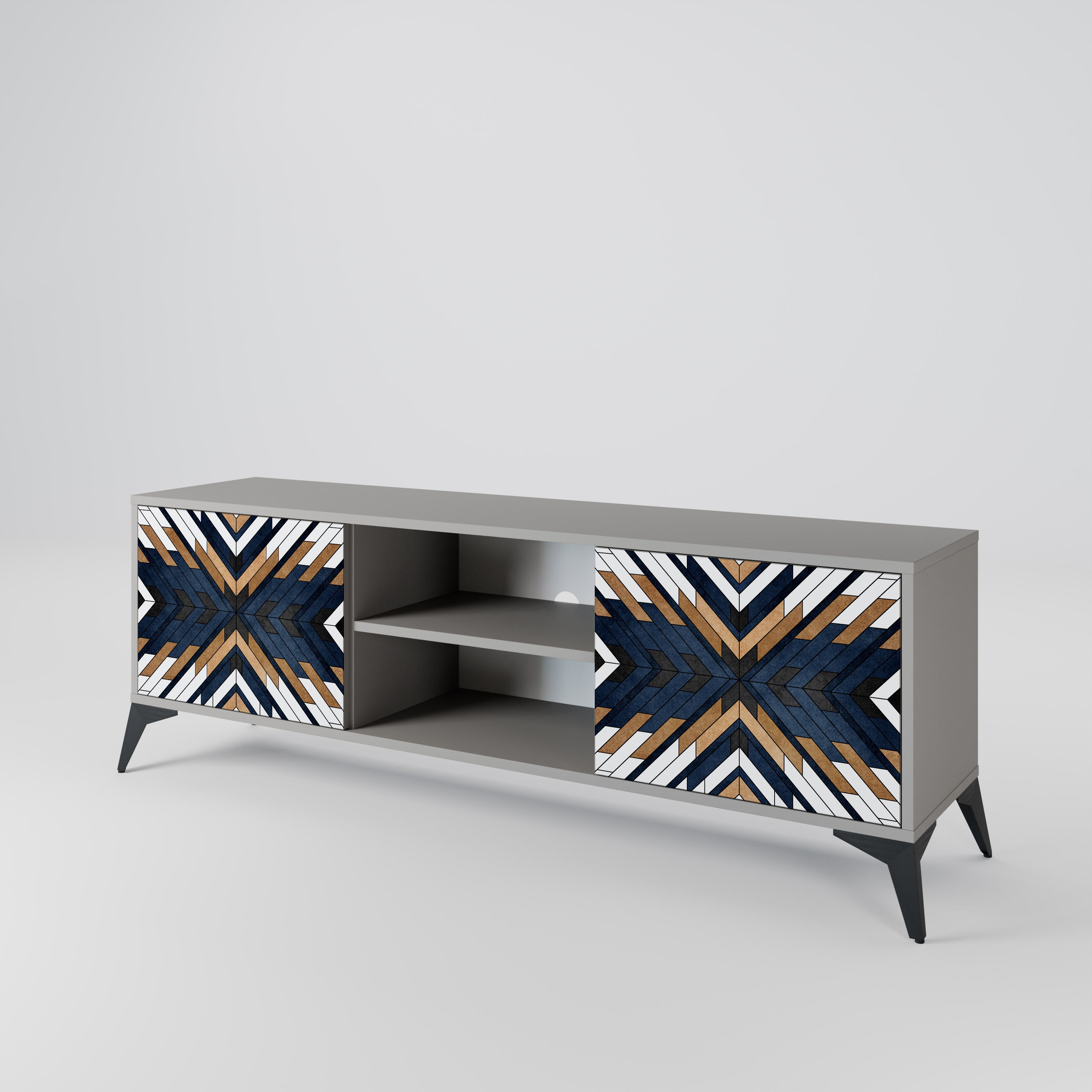 ARTFUL GEOMETRY Dvoudveřový TV stolek