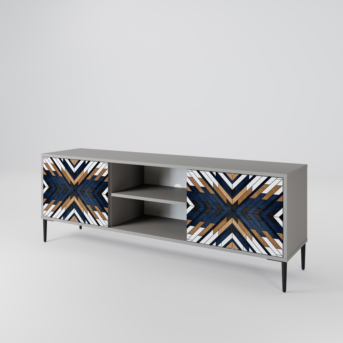 ARTFUL GEOMETRY Dvoudveřový TV stolek