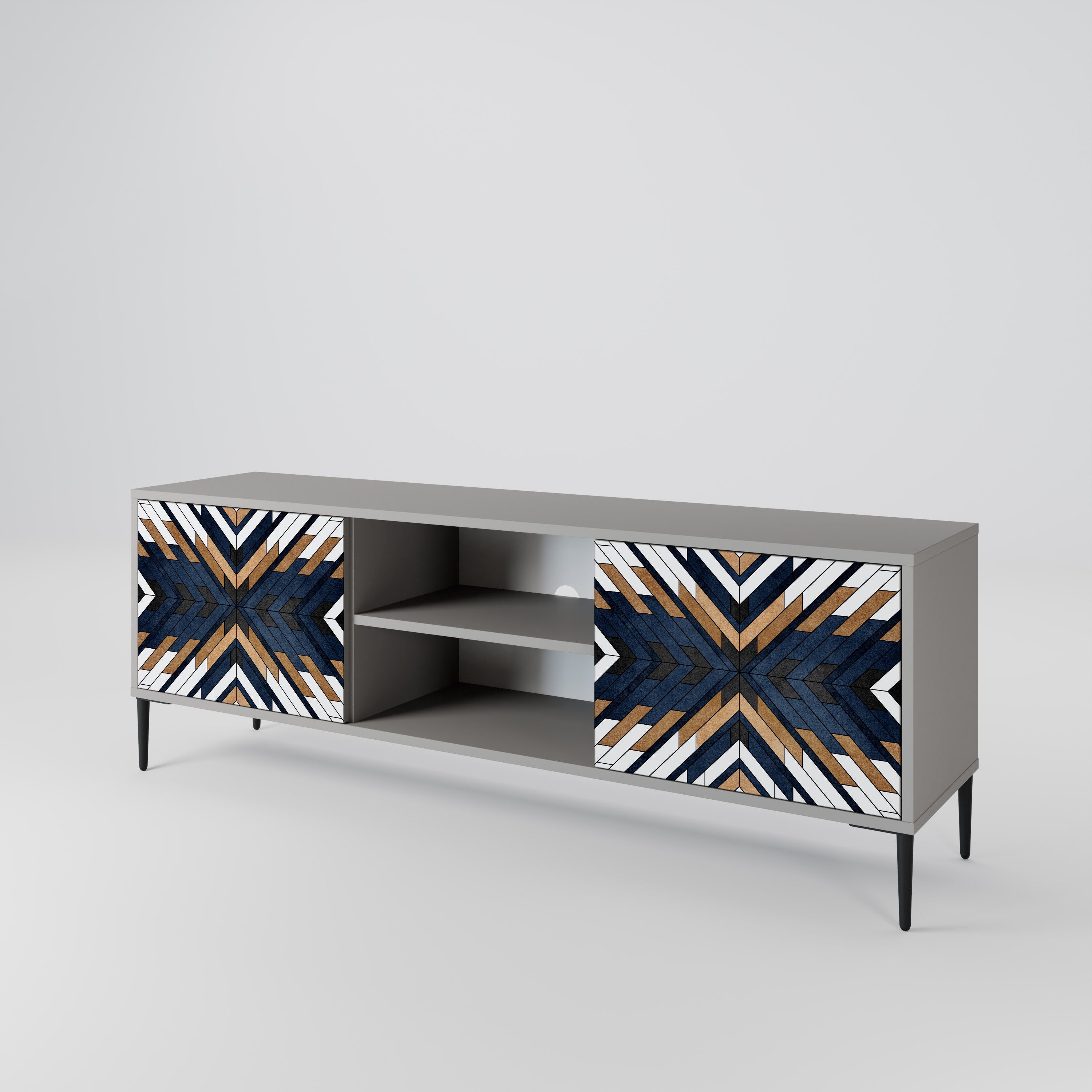ARTFUL GEOMETRY Dvoudveřový TV stolek