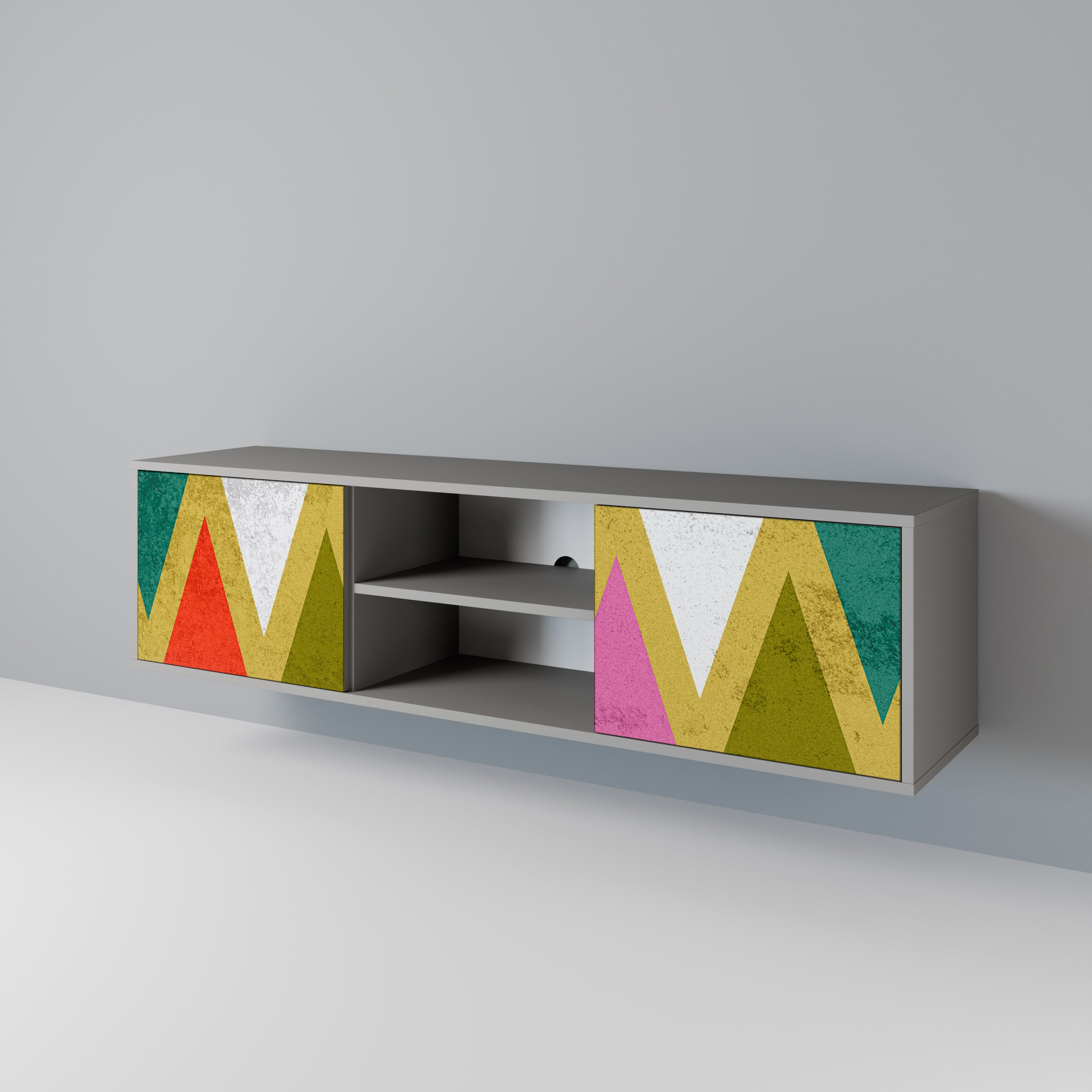 COLORFUL TRIANGLES Dvoudveřový TV stolek