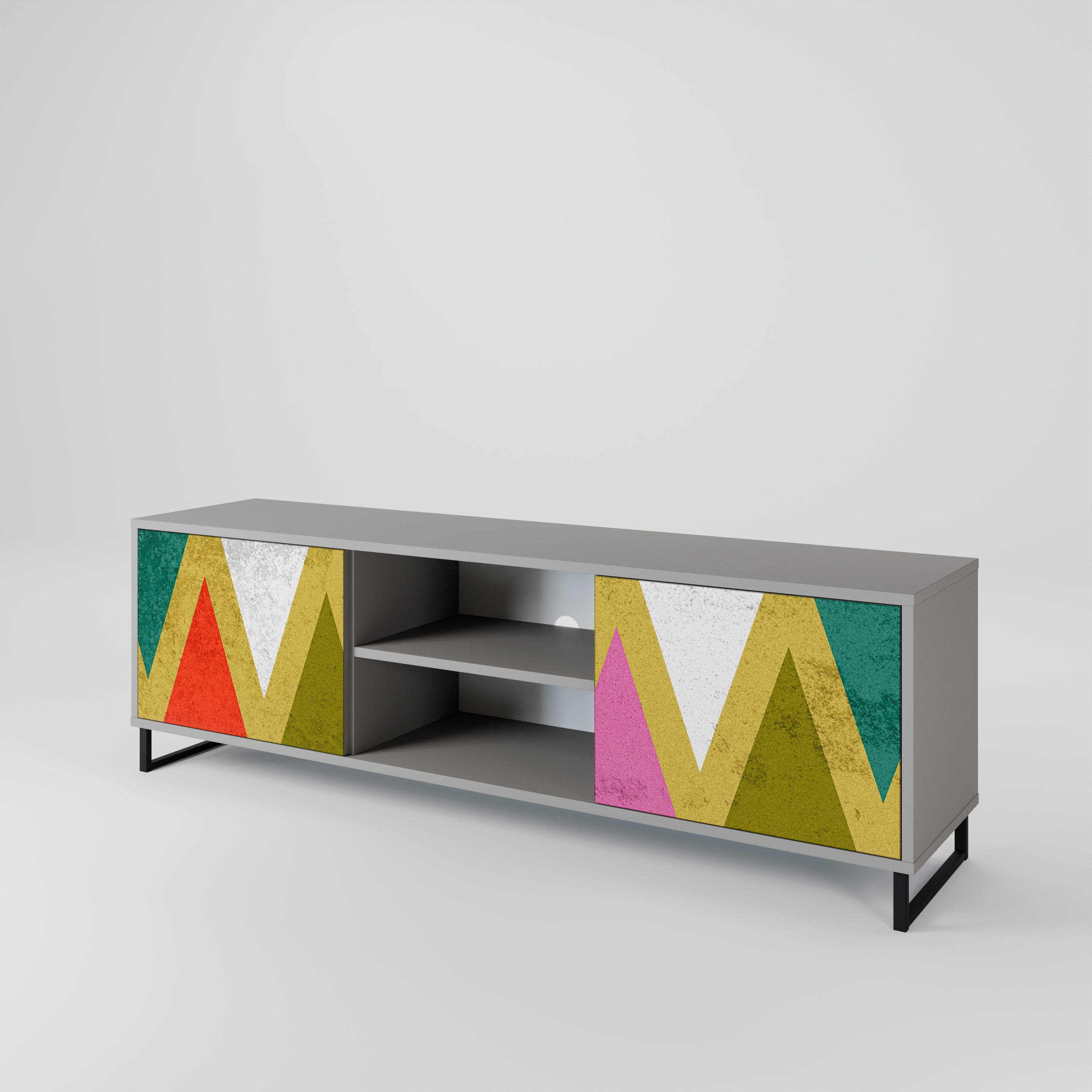 COLORFUL TRIANGLES Dvoudveřový TV stolek