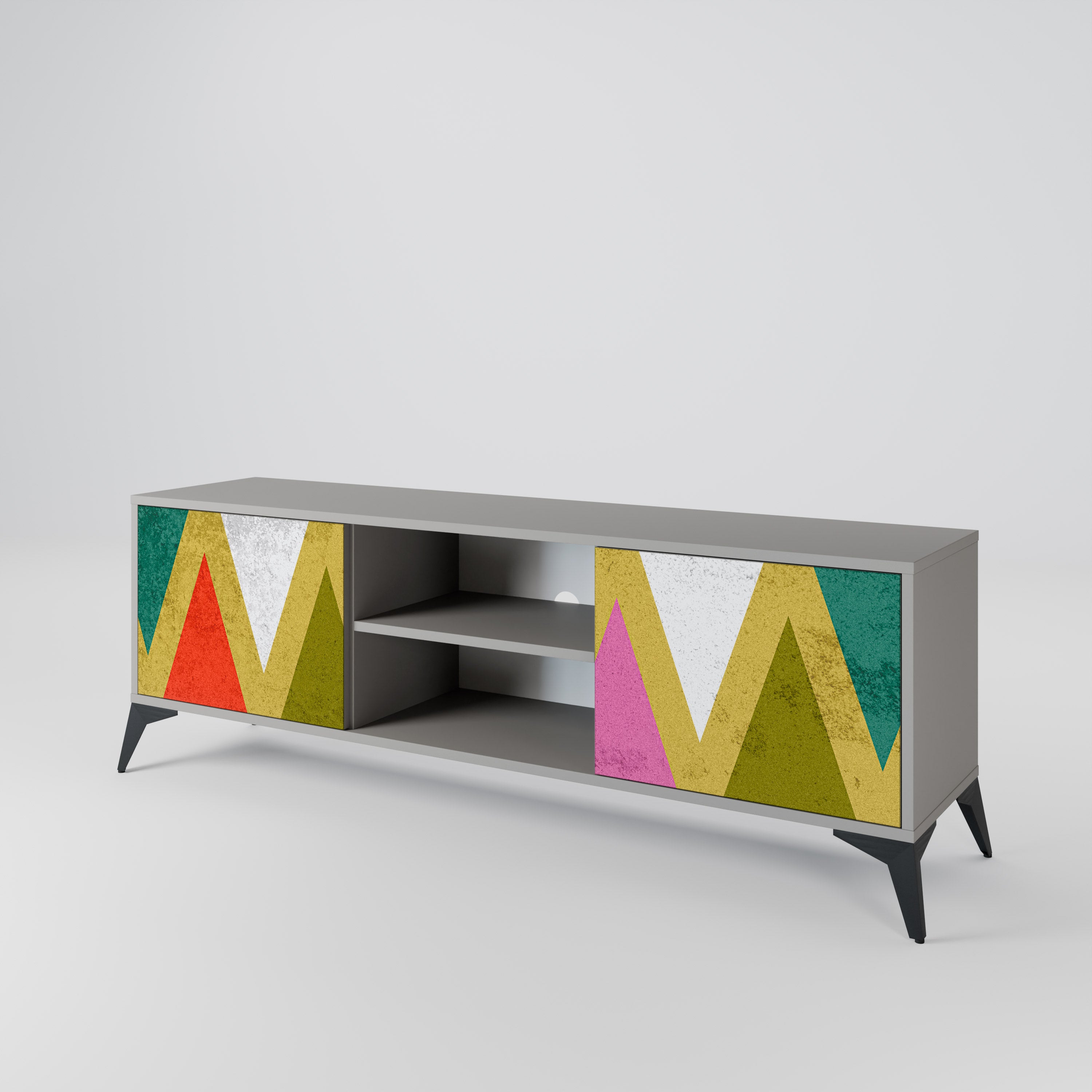 COLORFUL TRIANGLES Dvoudveřový TV stolek