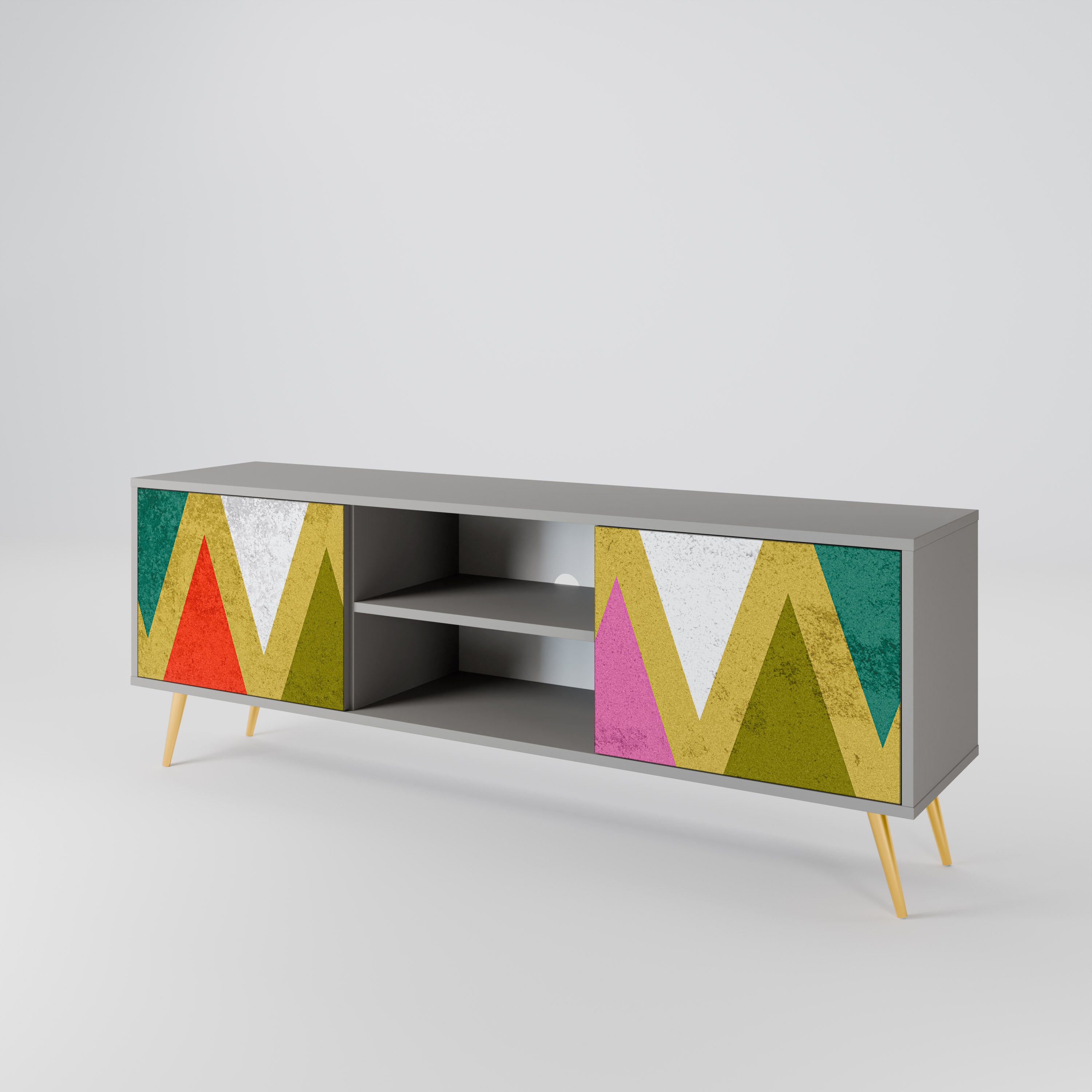 COLORFUL TRIANGLES Dvoudveřový TV stolek
