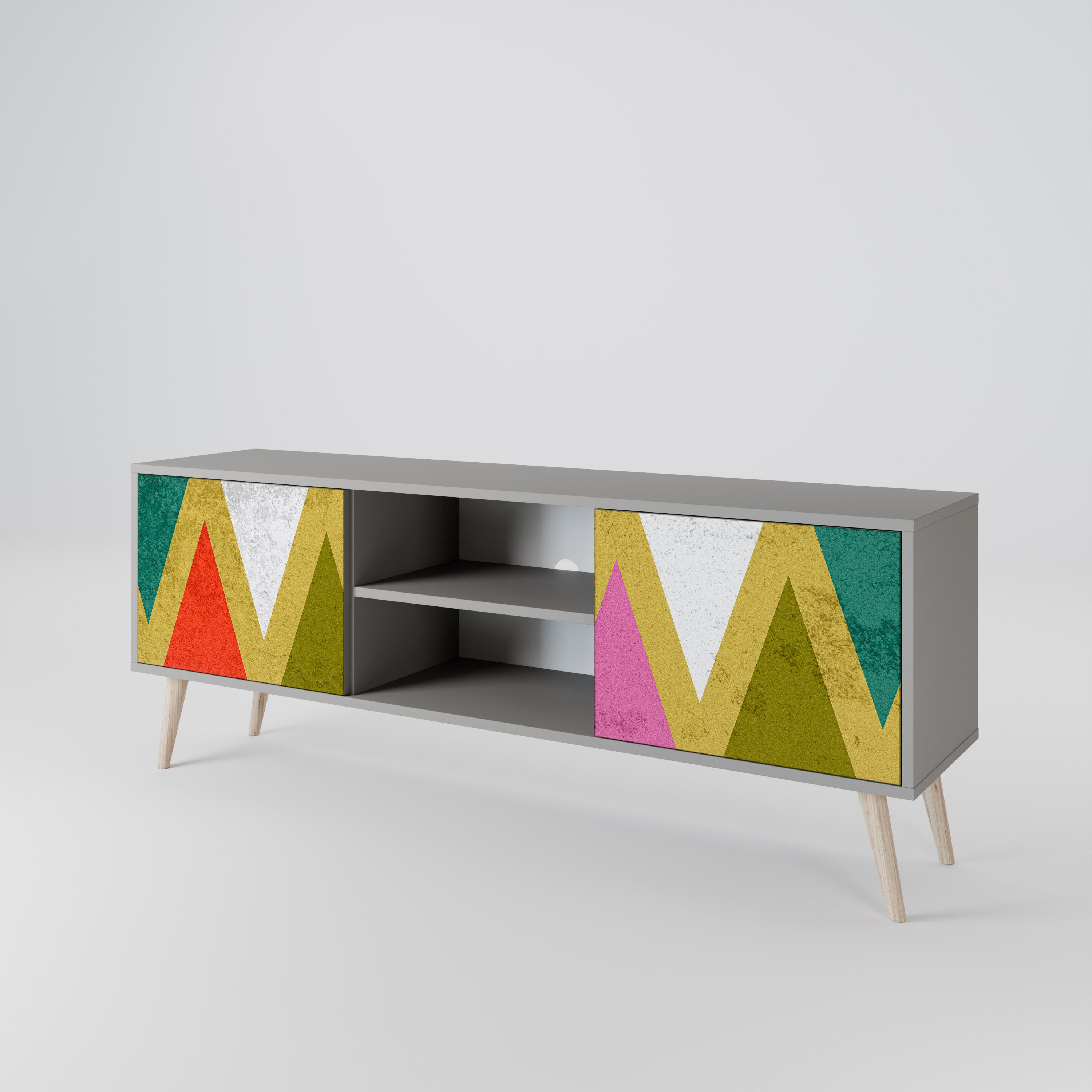 COLORFUL TRIANGLES Dvoudveřový TV stolek