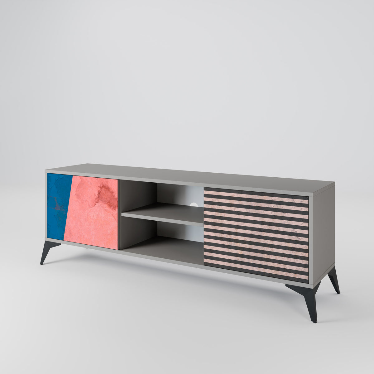 GLAMOROUS STRIPE Dvoudveřový TV stolek