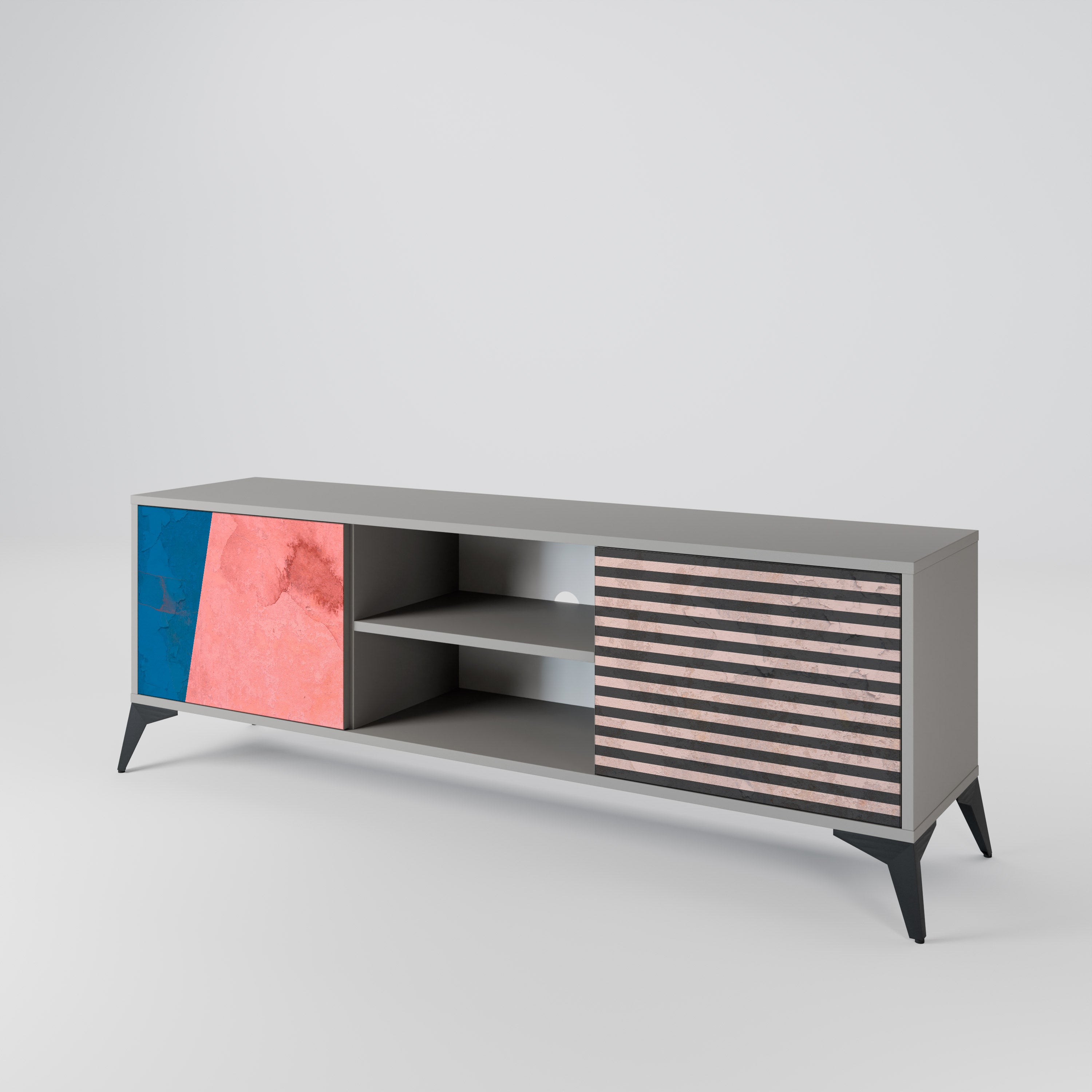 GLAMOROUS STRIPE Dvoudveřový TV stolek