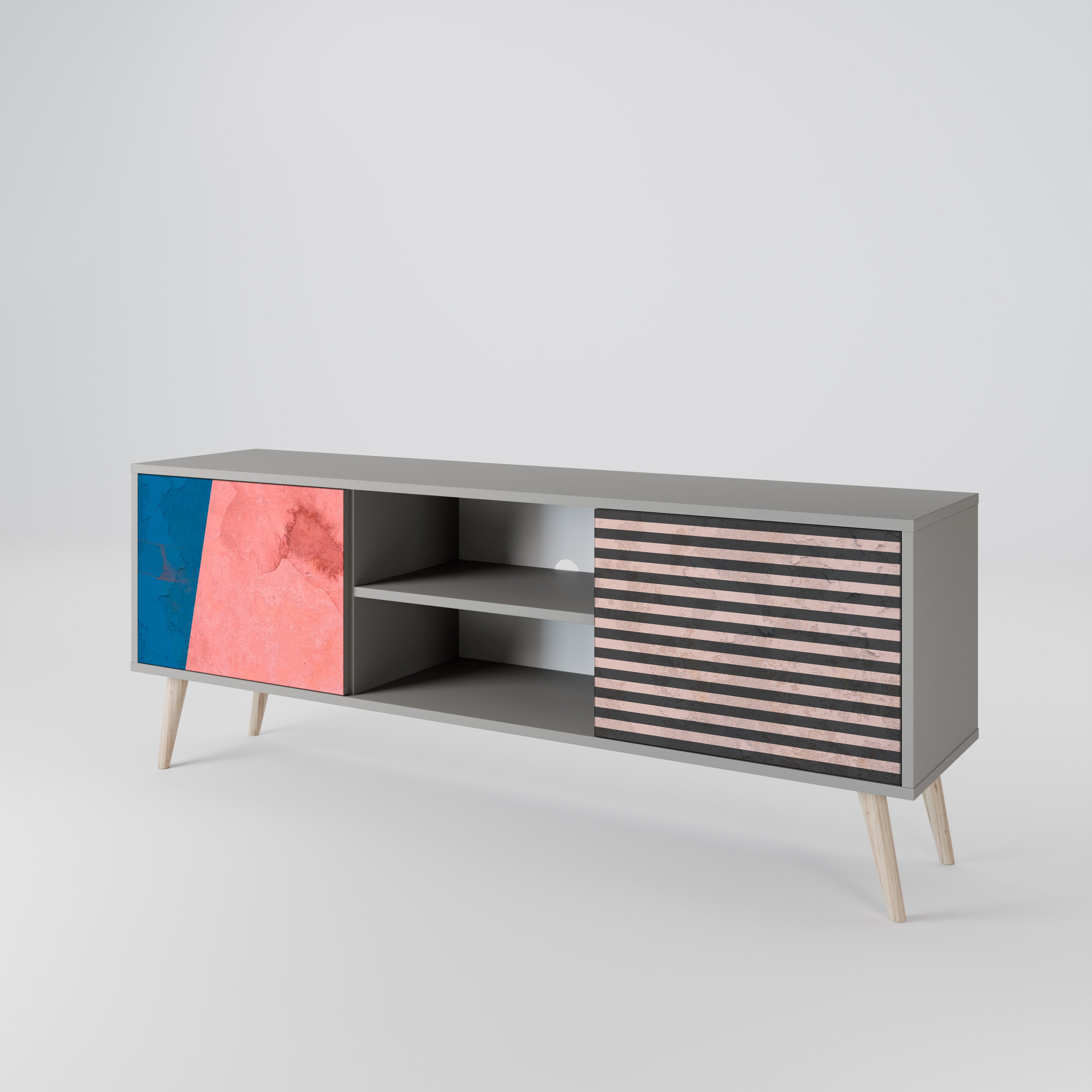GLAMOROUS STRIPE Dvoudveřový TV stolek