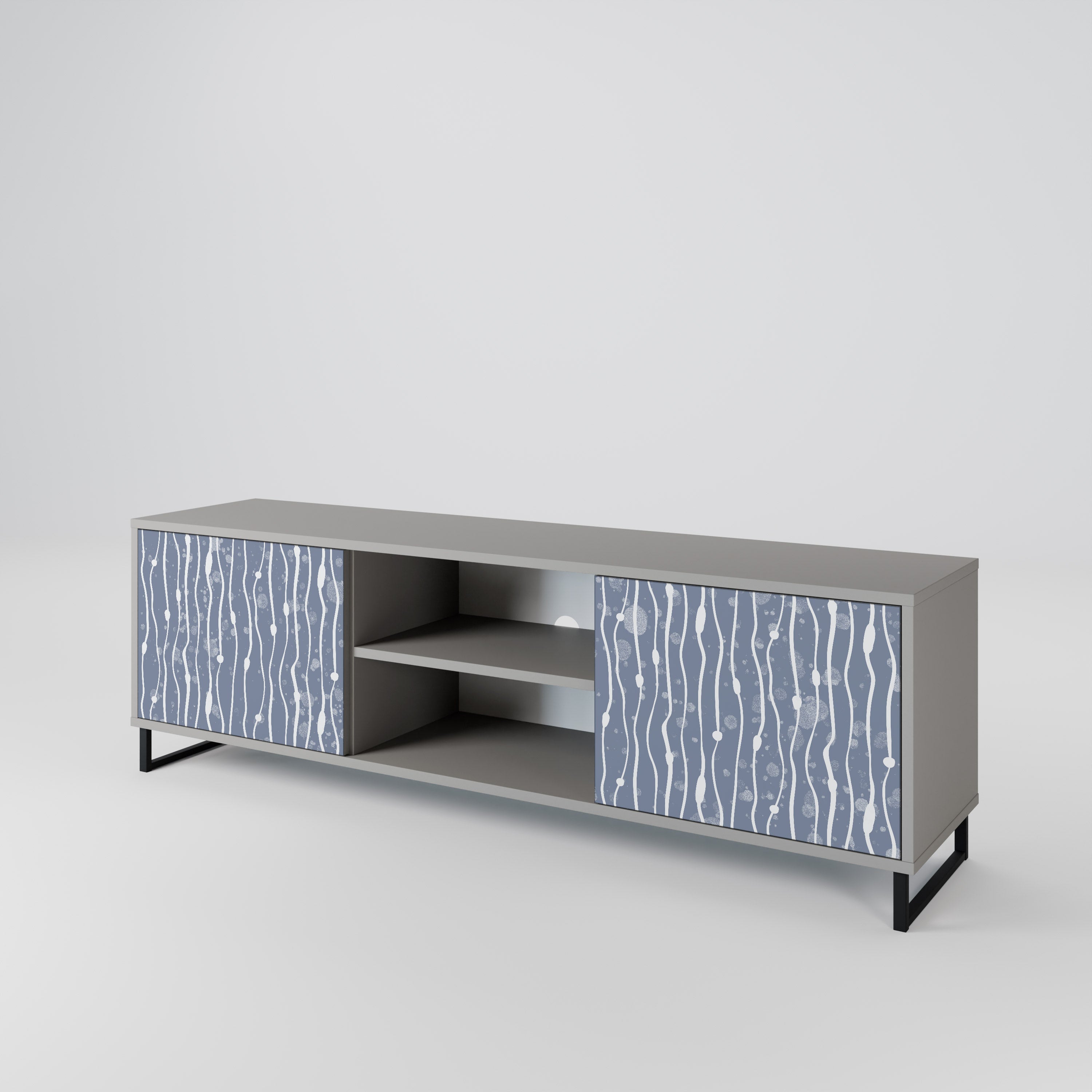 GRAPHITE RAIN Dvoudveřový TV stolek