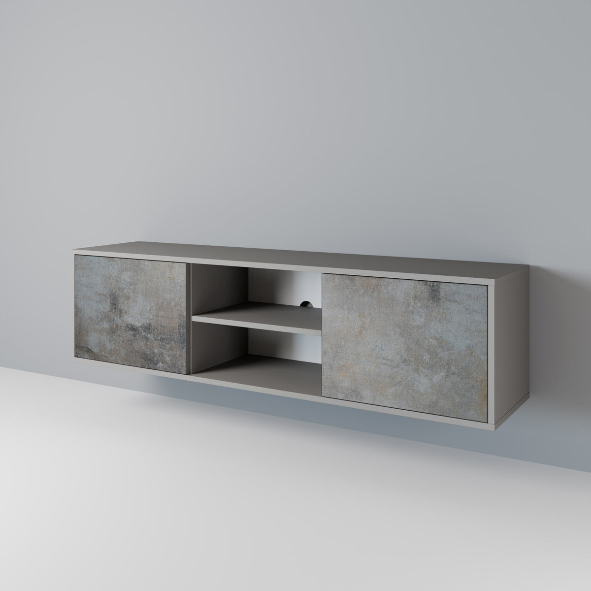 CONCRETE WALL Dvoudveřový TV stolek