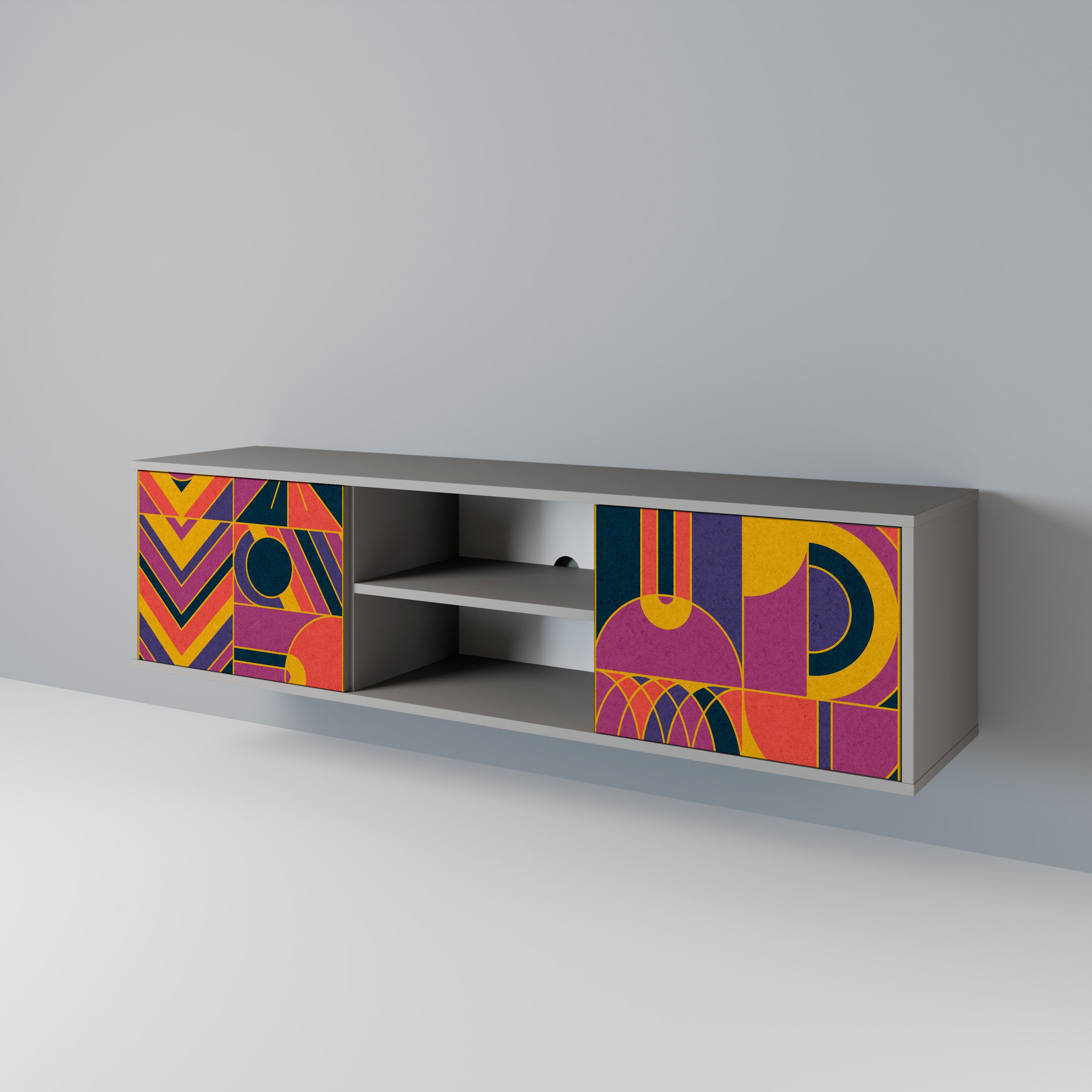 ELECTRIC PATTERNS 2-Door TV Cabinet