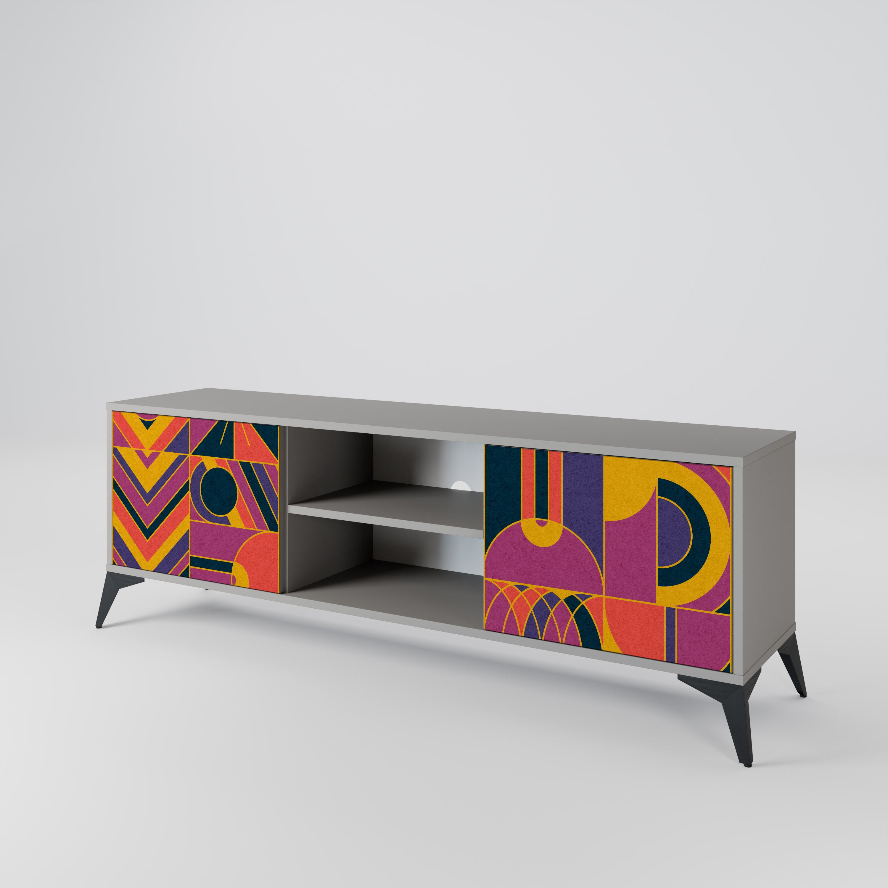 ELECTRIC PATTERNS 2-Door TV Cabinet