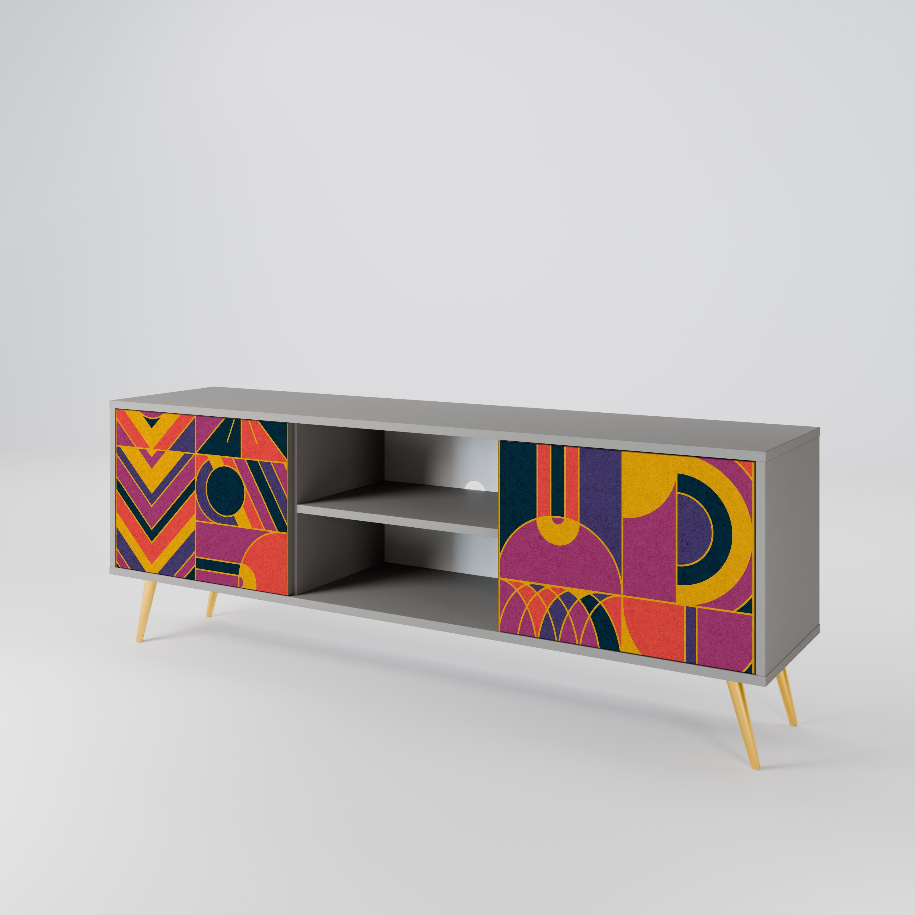 ELECTRIC PATTERNS 2-Door TV Cabinet