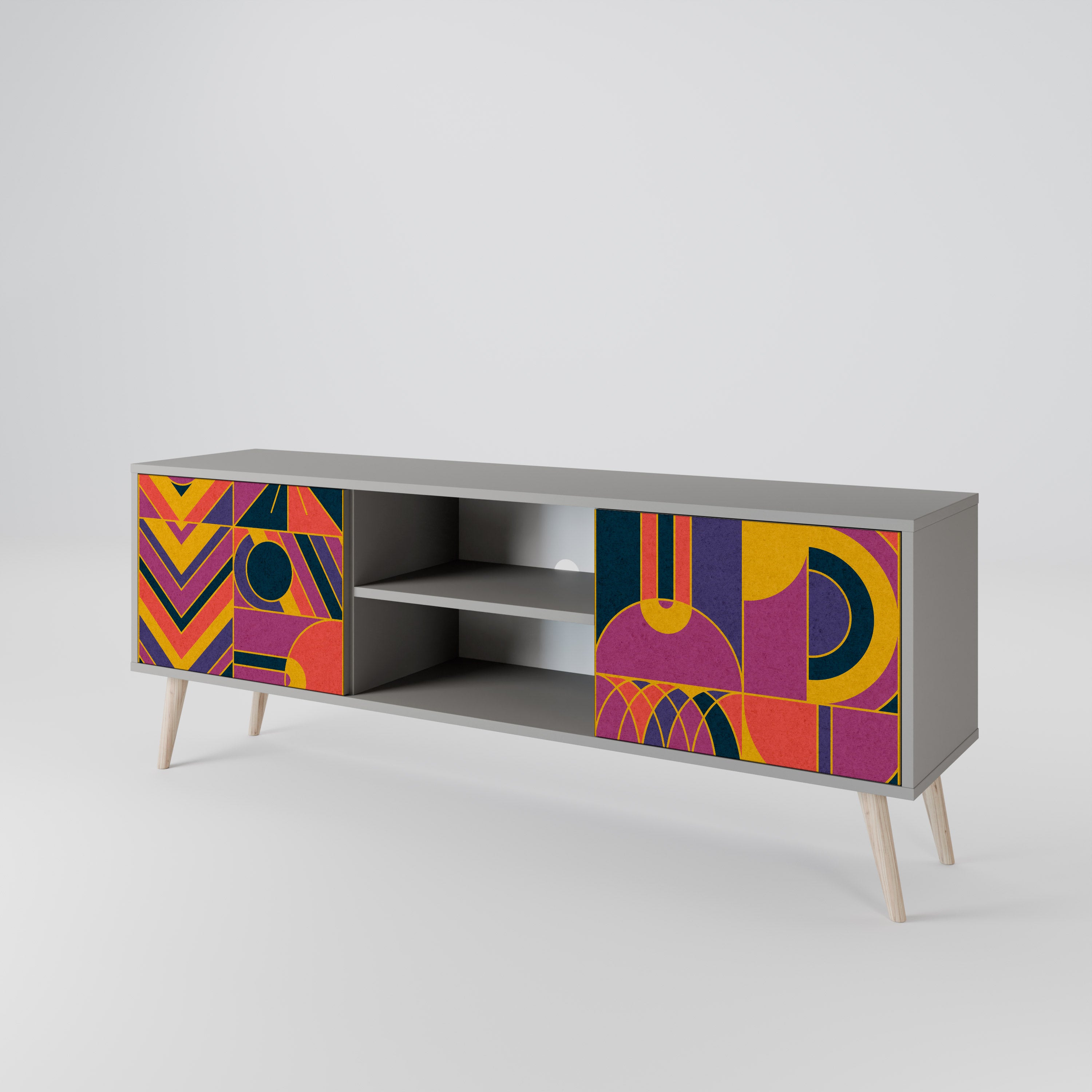 ELECTRIC PATTERNS 2-Door TV Cabinet