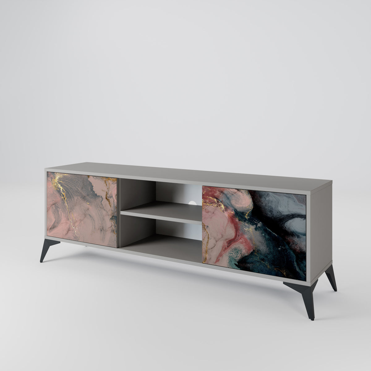 GILDED SWIRLS Dvoudveřový TV stolek