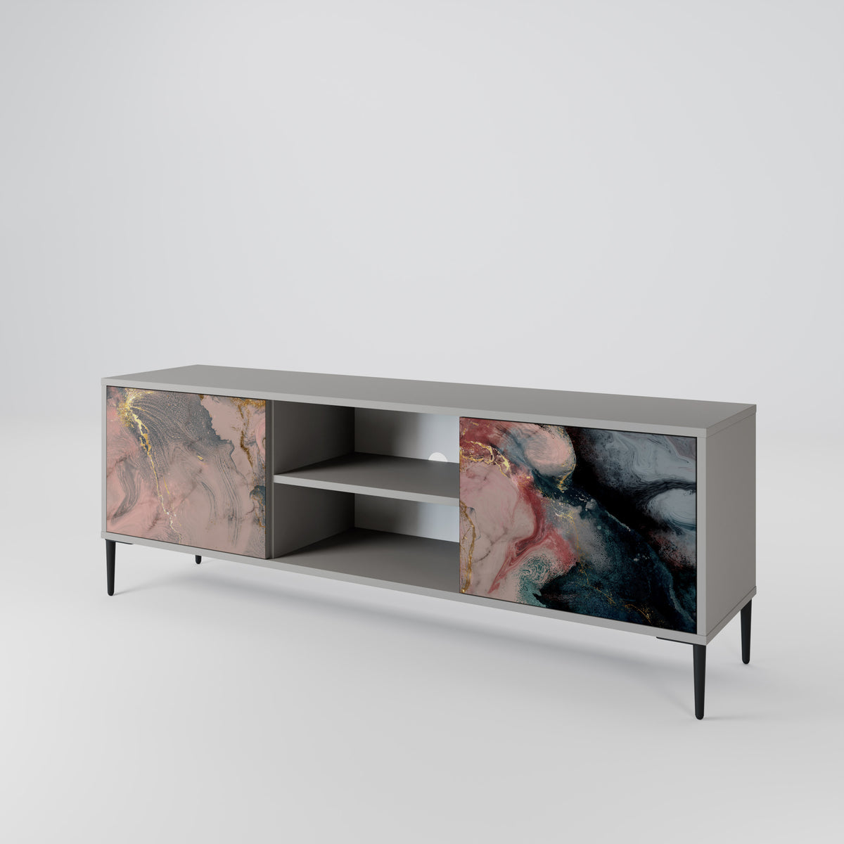 GILDED SWIRLS Dvoudveřový TV stolek