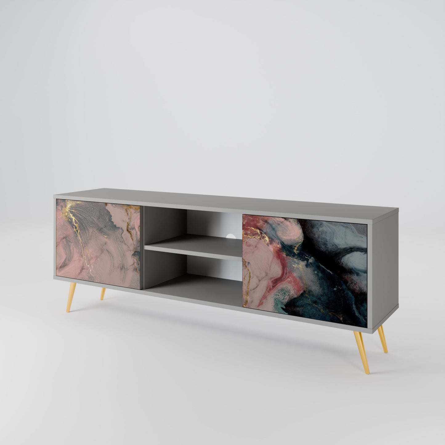 GILDED SWIRLS Dvoudveřový TV stolek