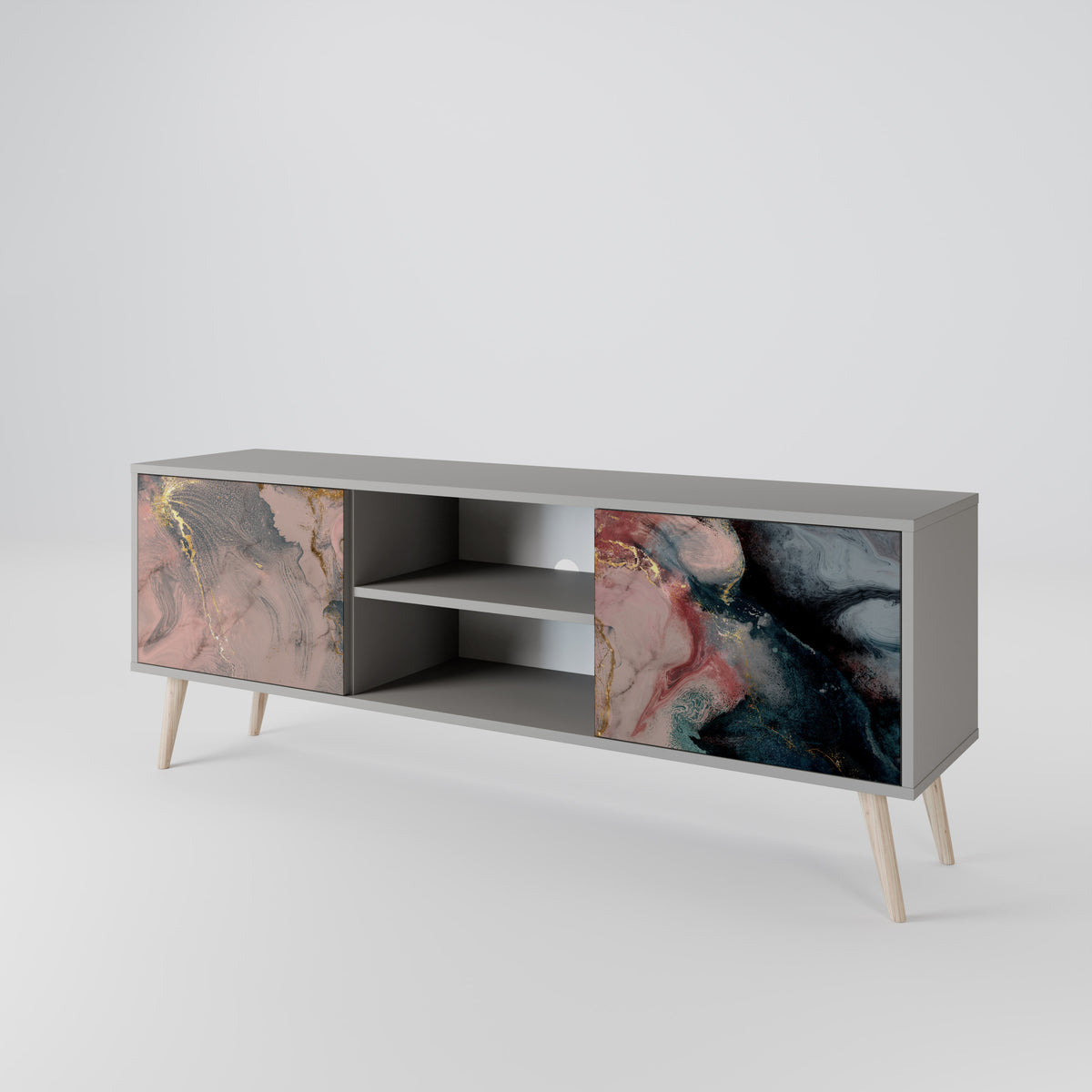 GILDED SWIRLS Dvoudveřový TV stolek
